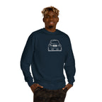 OMGBCKY White Coupe Silhouette Sweatshirt - Unisex Independent Trading Company Crew Neck Fleece Sweatshirt