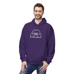 OMGBCKY White Coupe Silhouette Hoodie - Unisex Gildan Classic Softstyle Fleece Drawstring Hoodie