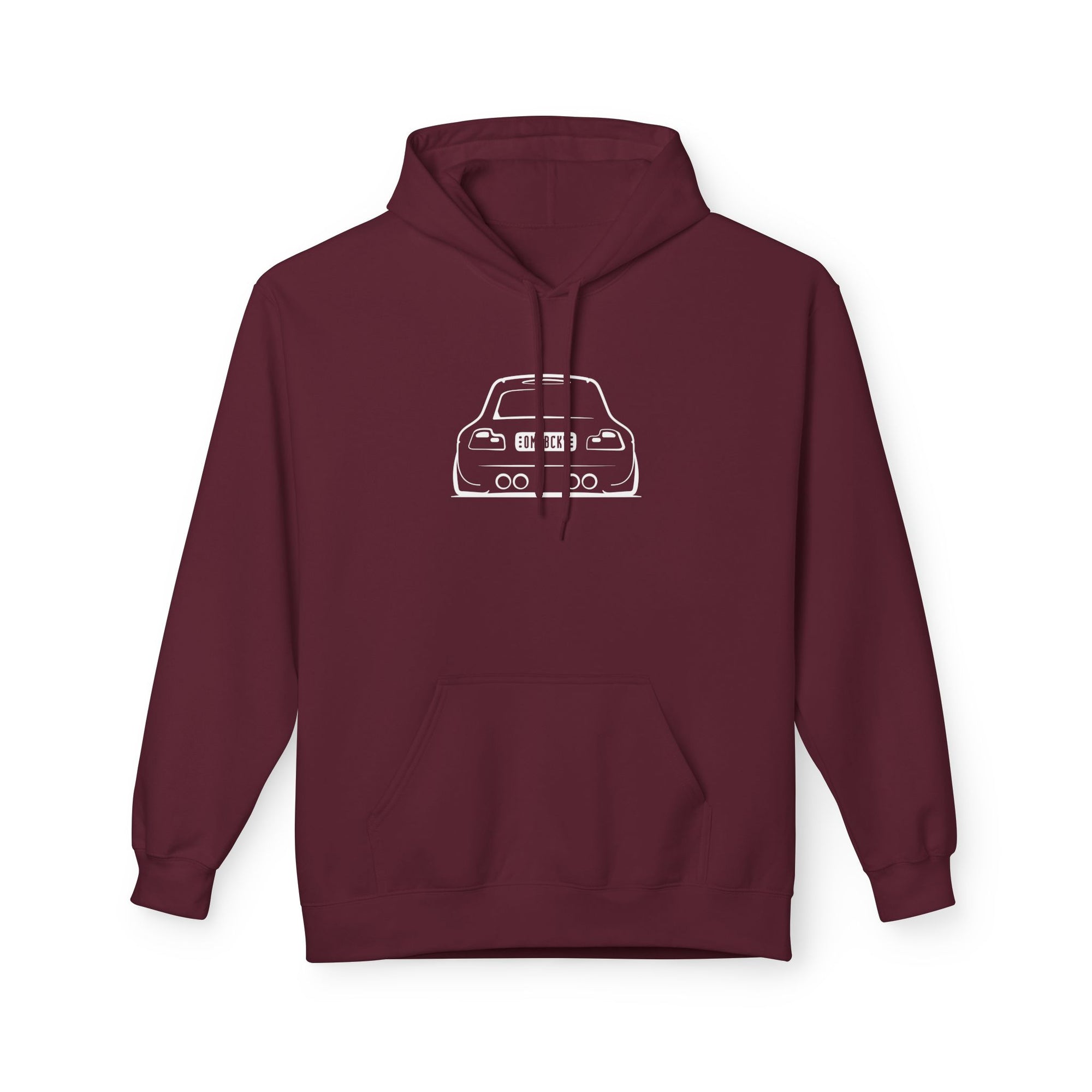 OMGBEKY White Coupe Silhouette Hoodie - Unisex Gildan Classic Softstyle Fleece Drawstring Hoodie