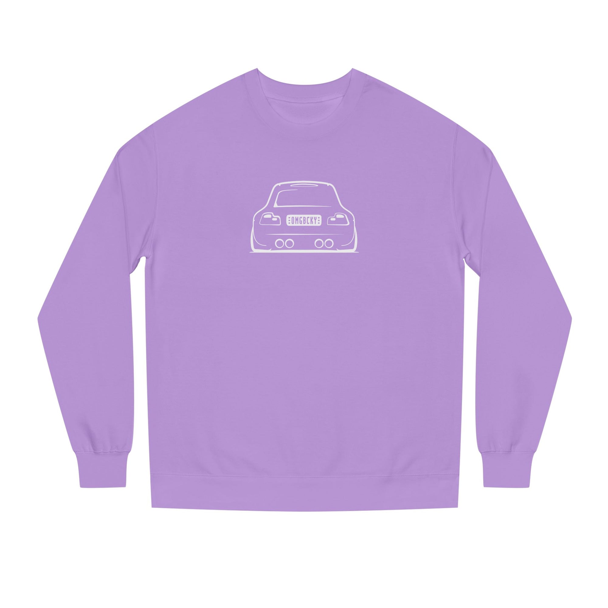 OMGBEKY White Coupe Silhouette Sweatshirt - Unisex Independent Trading Company Crew Neck Fleece Sweatshirt