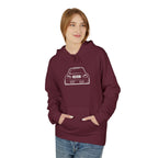 OMGBCKY White Coupe Silhouette Hoodie - Unisex Gildan Classic Softstyle Fleece Drawstring Hoodie