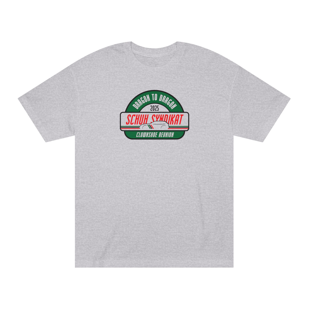 Schuh Syndikat Dragon to Dragon 2025 Clownshoe Reunion Tee - Unisex American Apparel Classic T-Shirt
