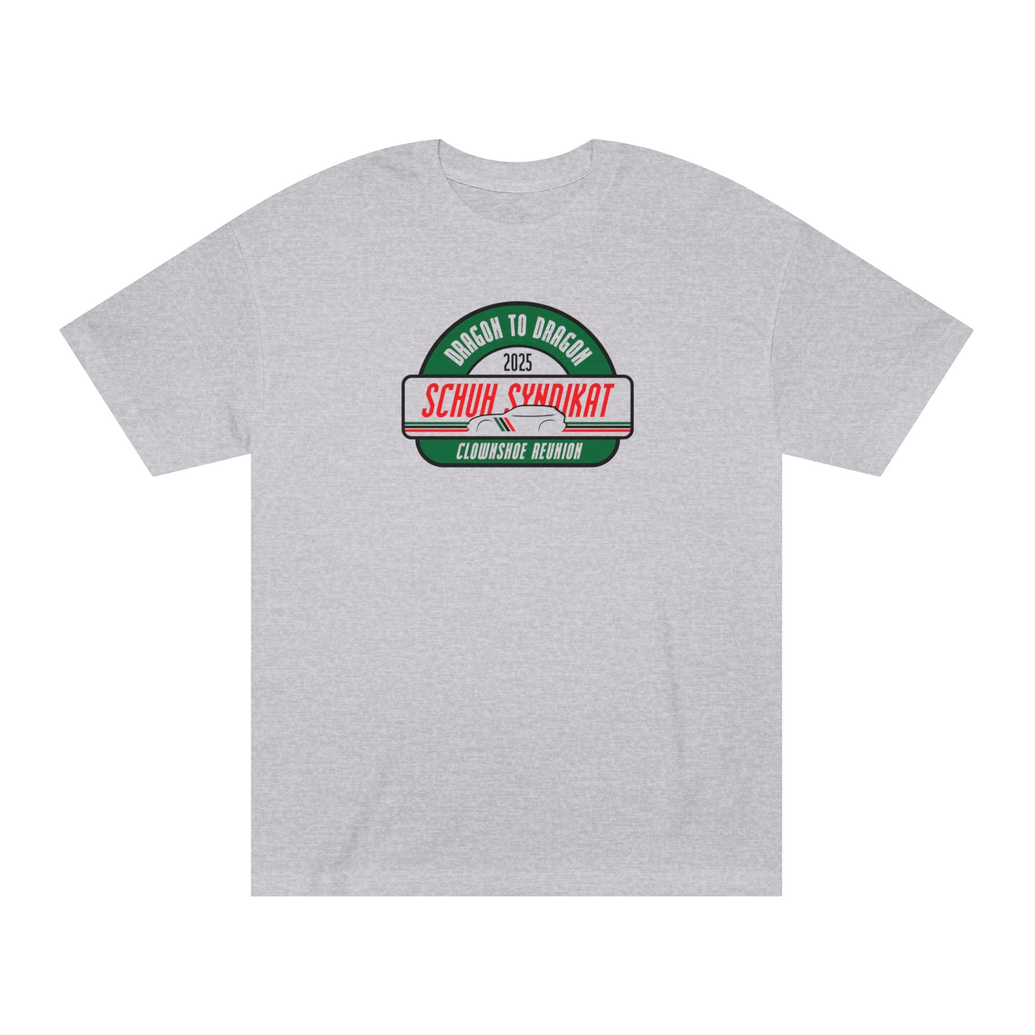 Schuh Syndikat Dragon to Dragon 2025 Clownshoe Reunion Tee - Unisex American Apparel Classic T-Shirt