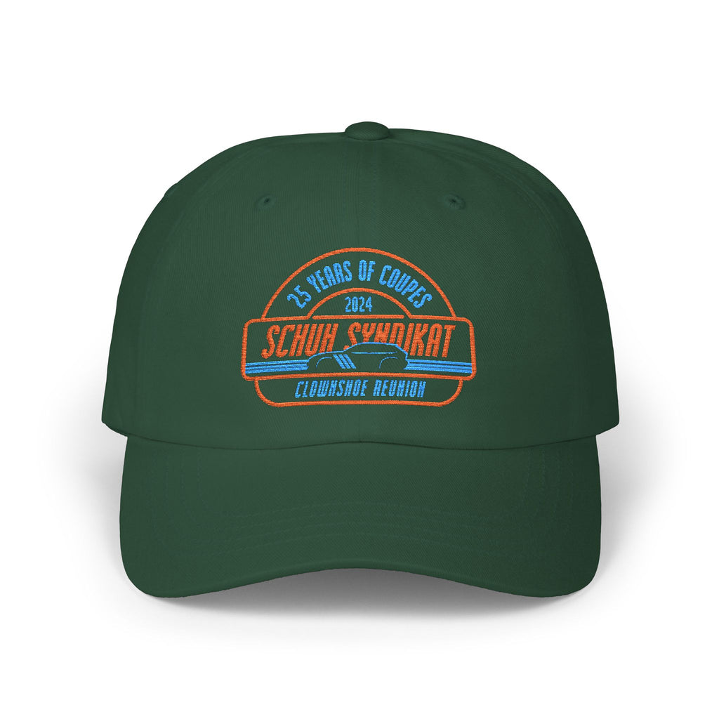 25 Years of Coupes - Schuh Syndikat Clownshoe Reunion Classic Cap - Baseball Hat with Embroidered Car Design