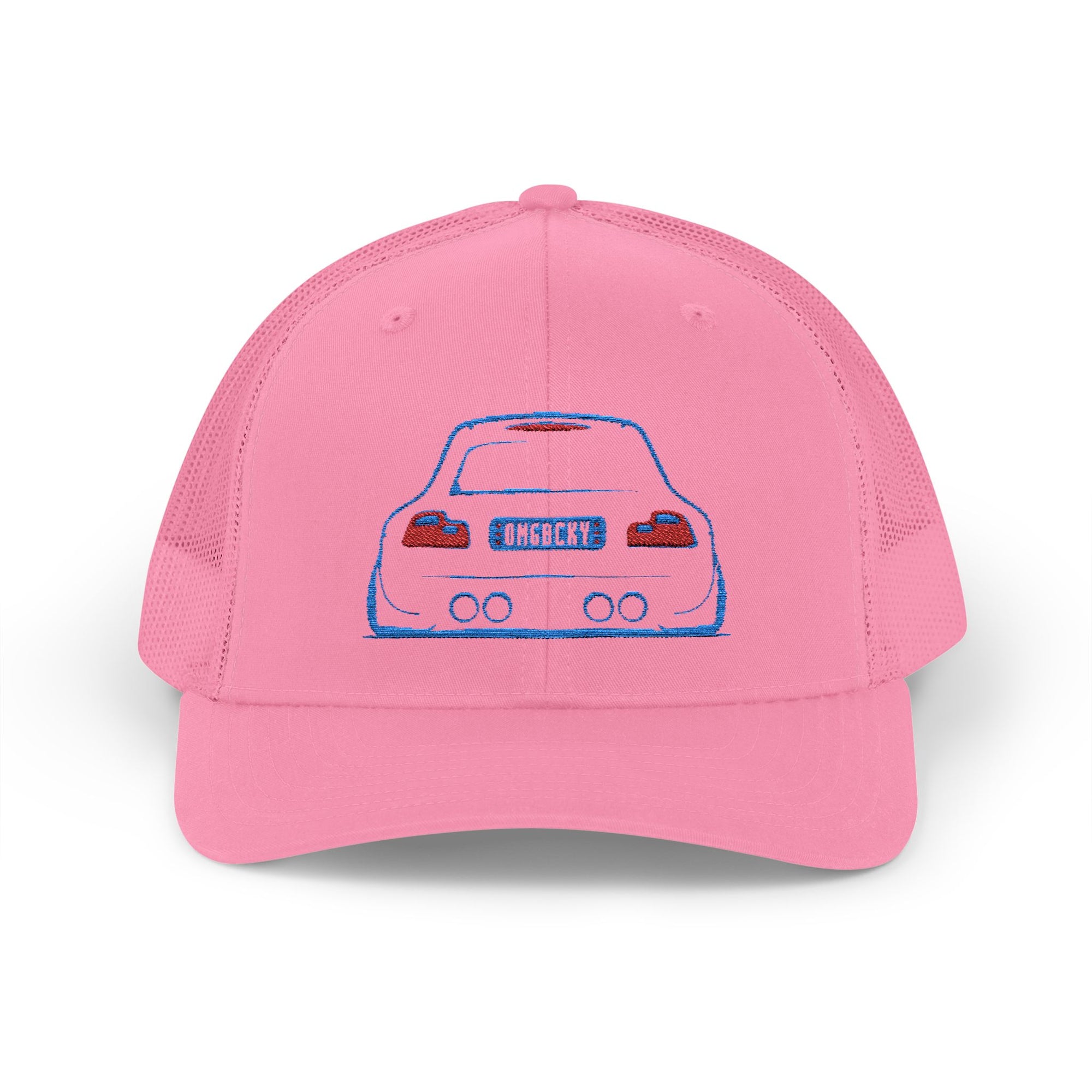 OMGBEKY Coupe Snapback Trucker Cap - Trucker Hat with Embroidered Car Design