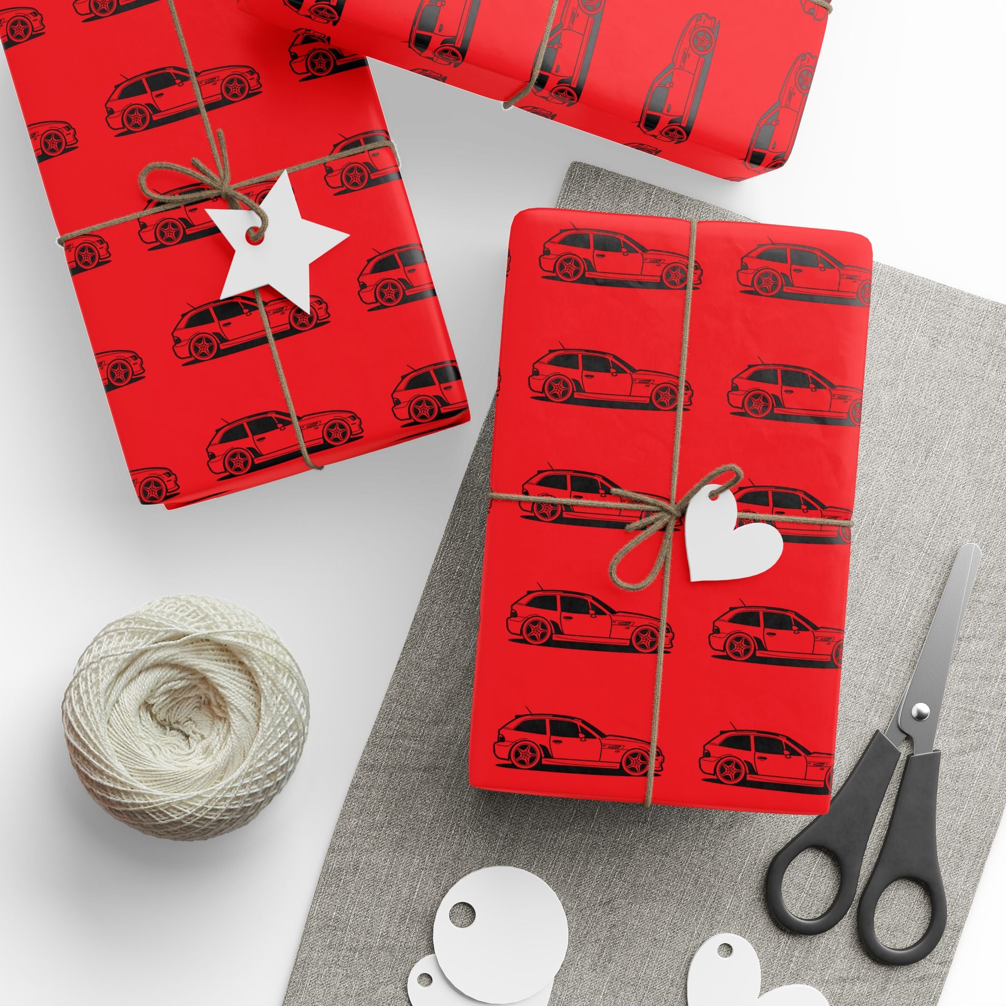 M Coupe Wrapping Paper | Red | Three Sizes | Glossy or Matte