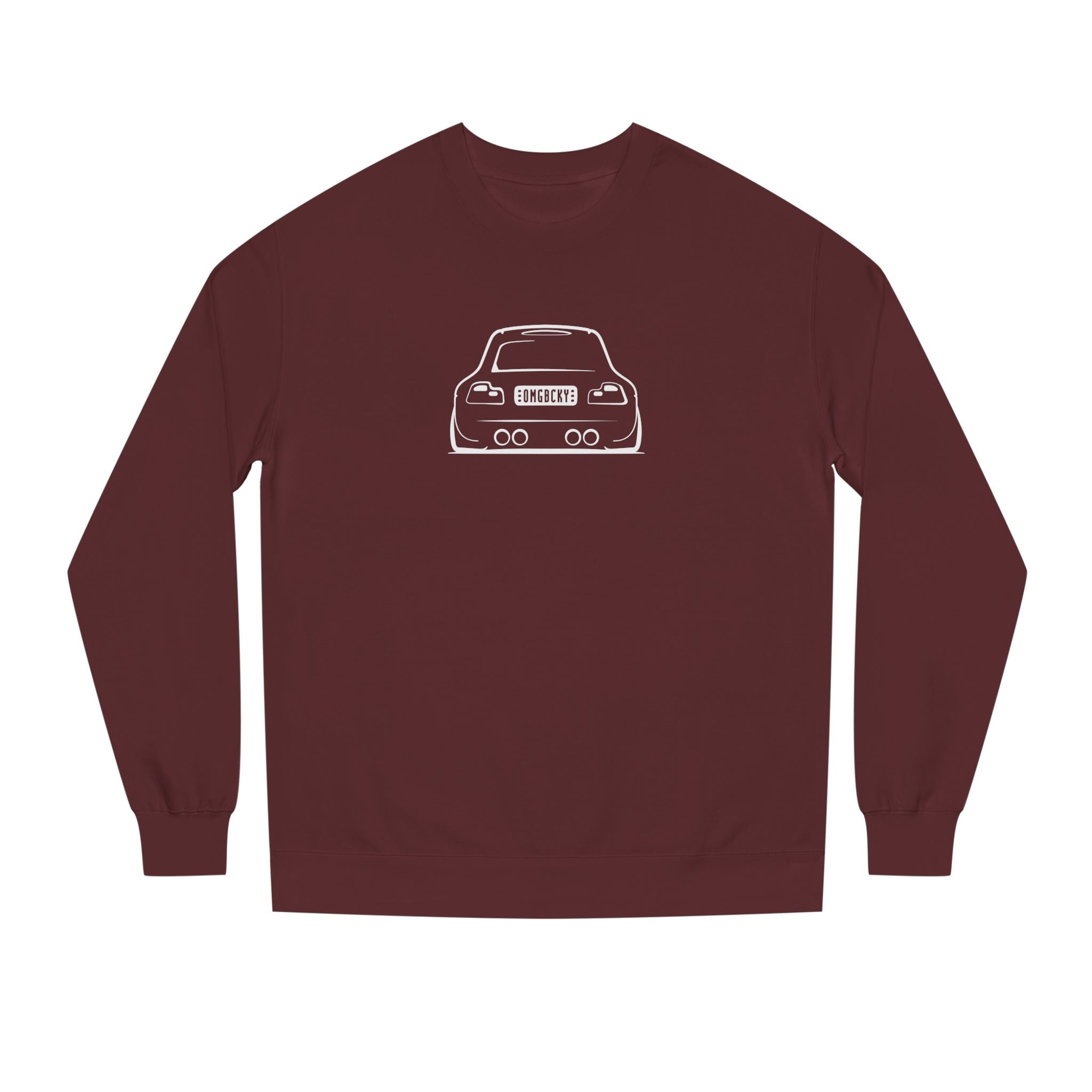 OMGBCKY White Coupe Silhouette Sweatshirt - Unisex Independent Trading Company Crew Neck Fleece Sweatshirt