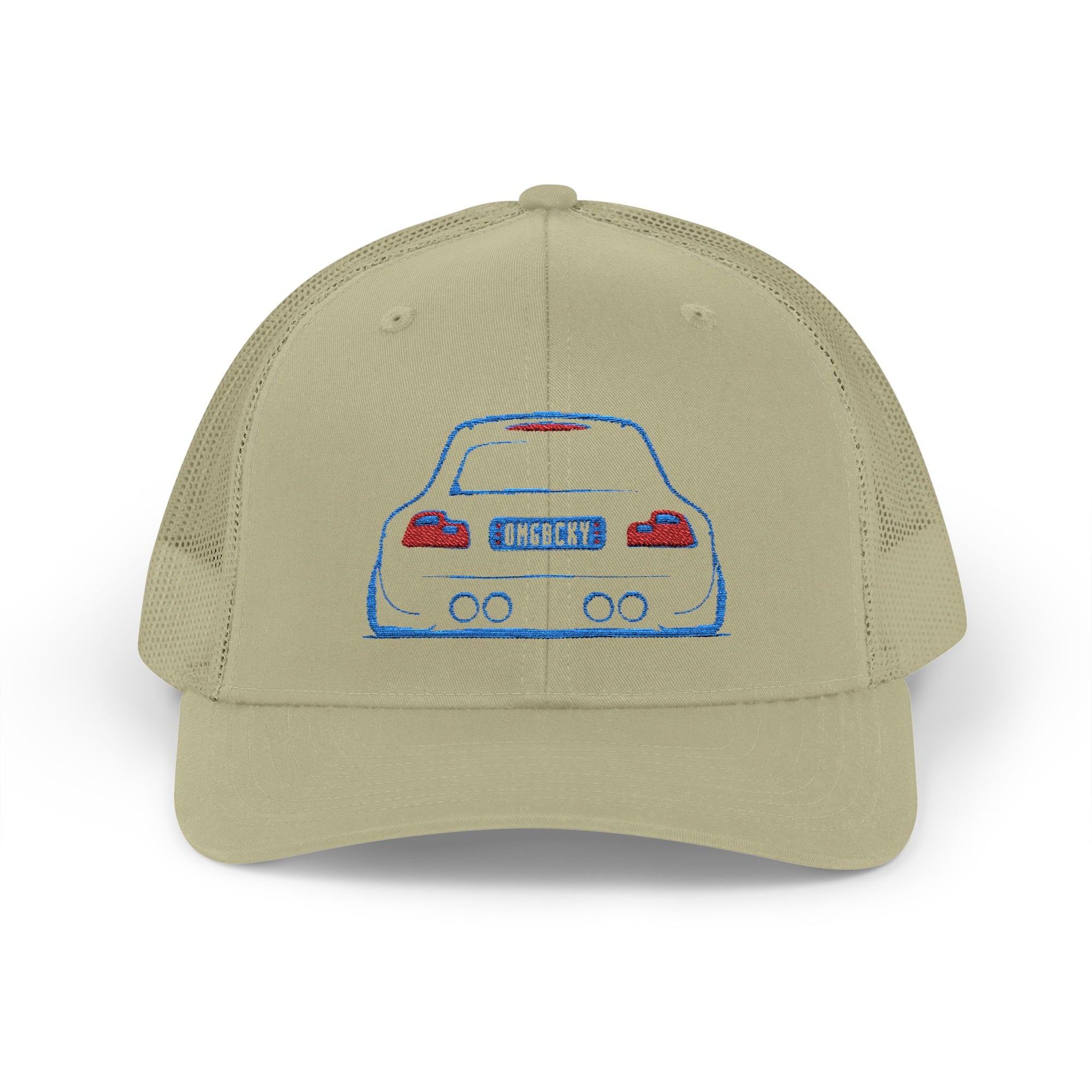 OMGBEKY Coupe Snapback Trucker Cap - Trucker Hat with Embroidered Car Design