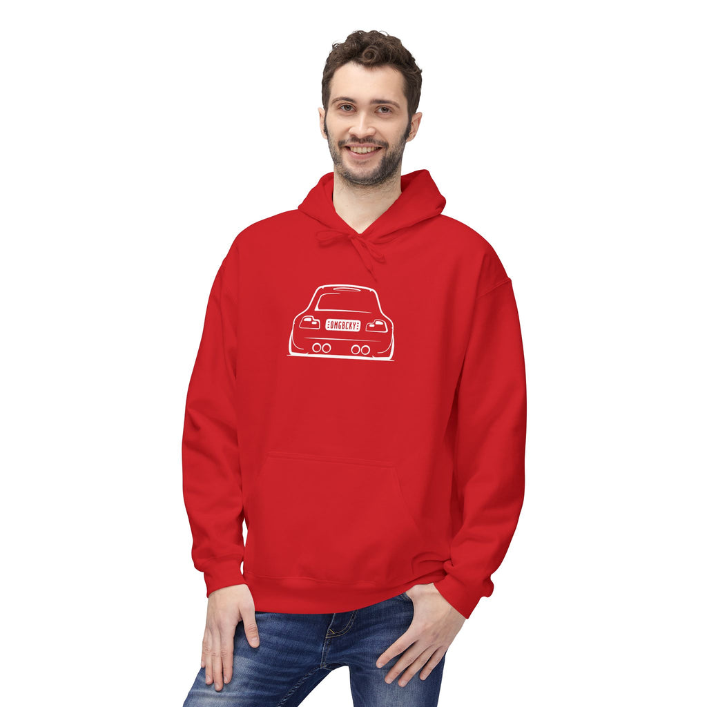 OMGBCKY White Coupe Silhouette Hoodie - Unisex Gildan Classic Softstyle Fleece Drawstring Hoodie
