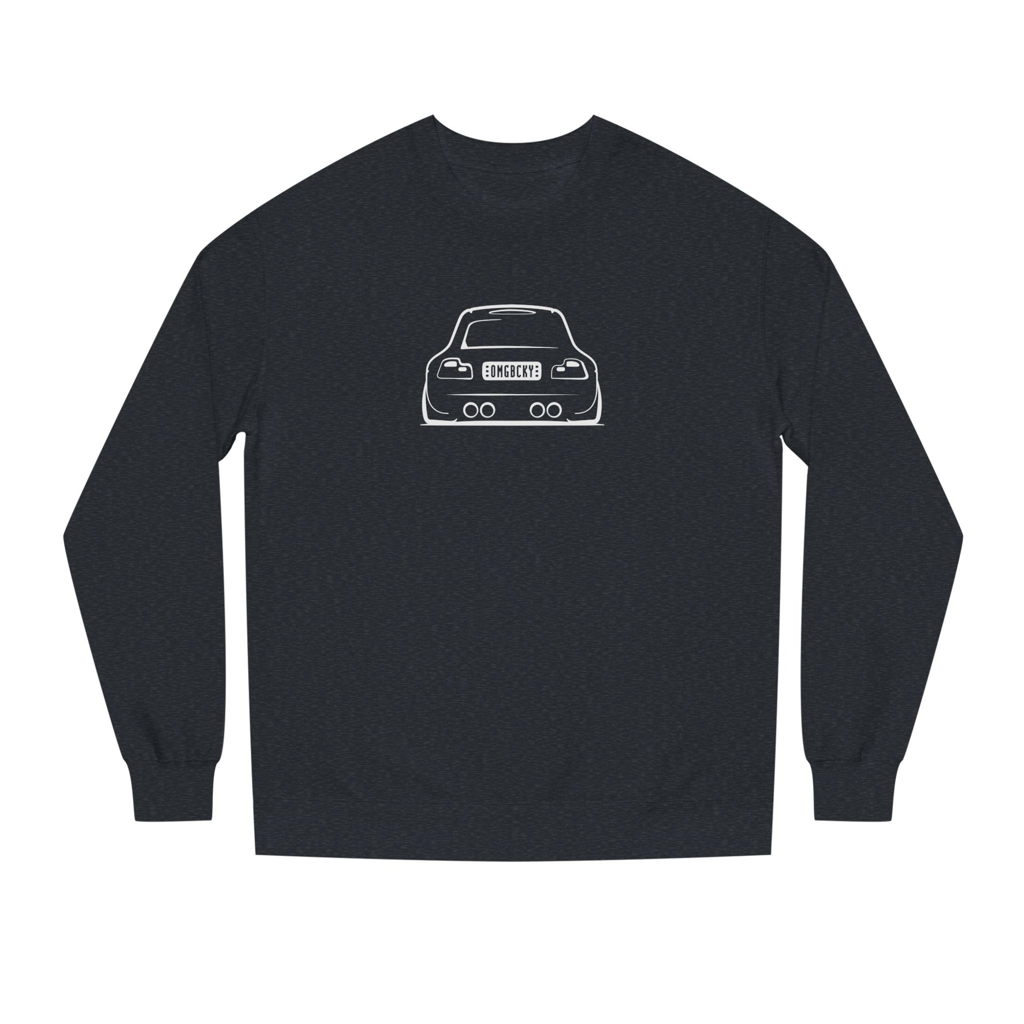 OMGBEKY White Coupe Silhouette Sweatshirt - Unisex Independent Trading Company Crew Neck Fleece Sweatshirt