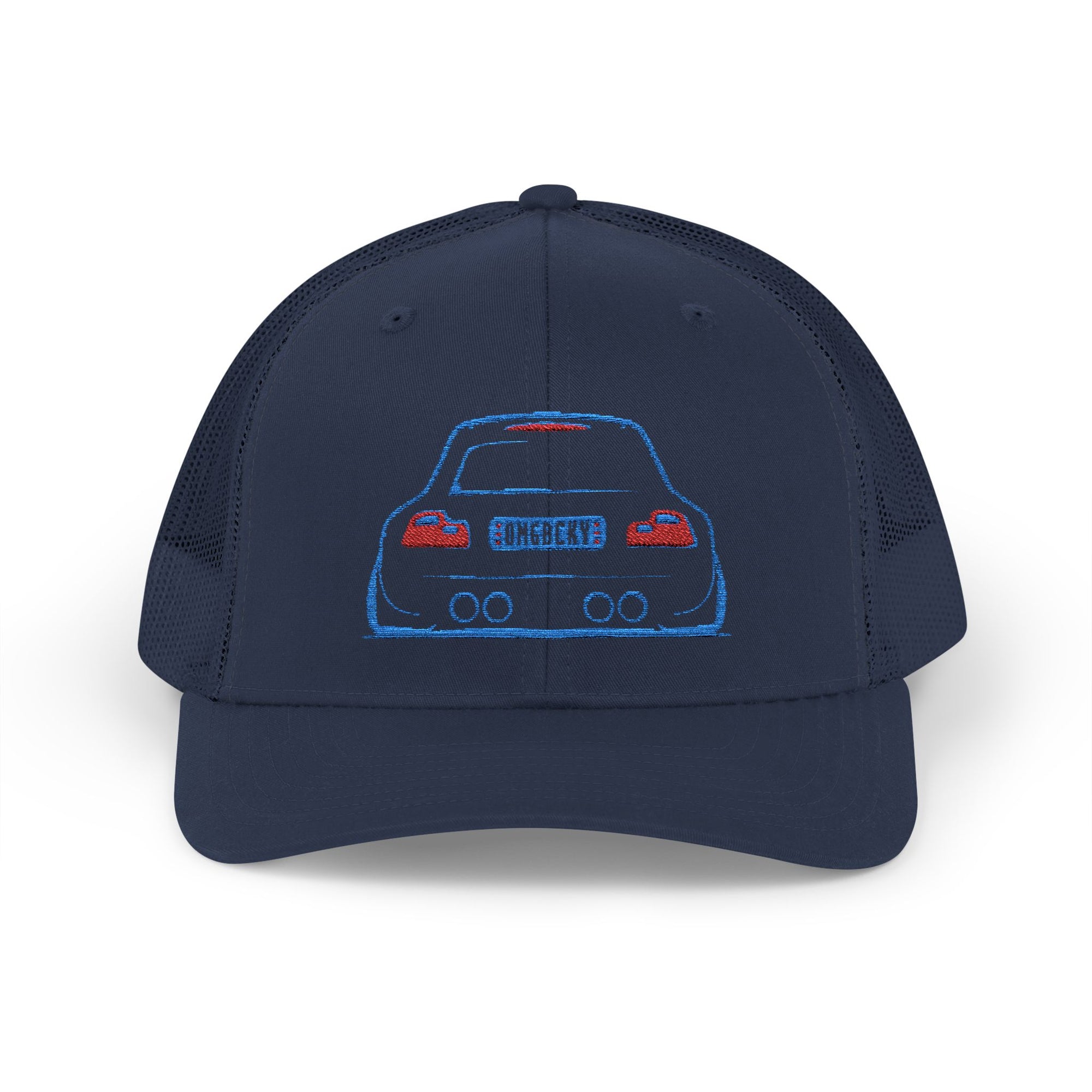 OMGBEKY Coupe Snapback Trucker Cap - Trucker Hat with Embroidered Car Design