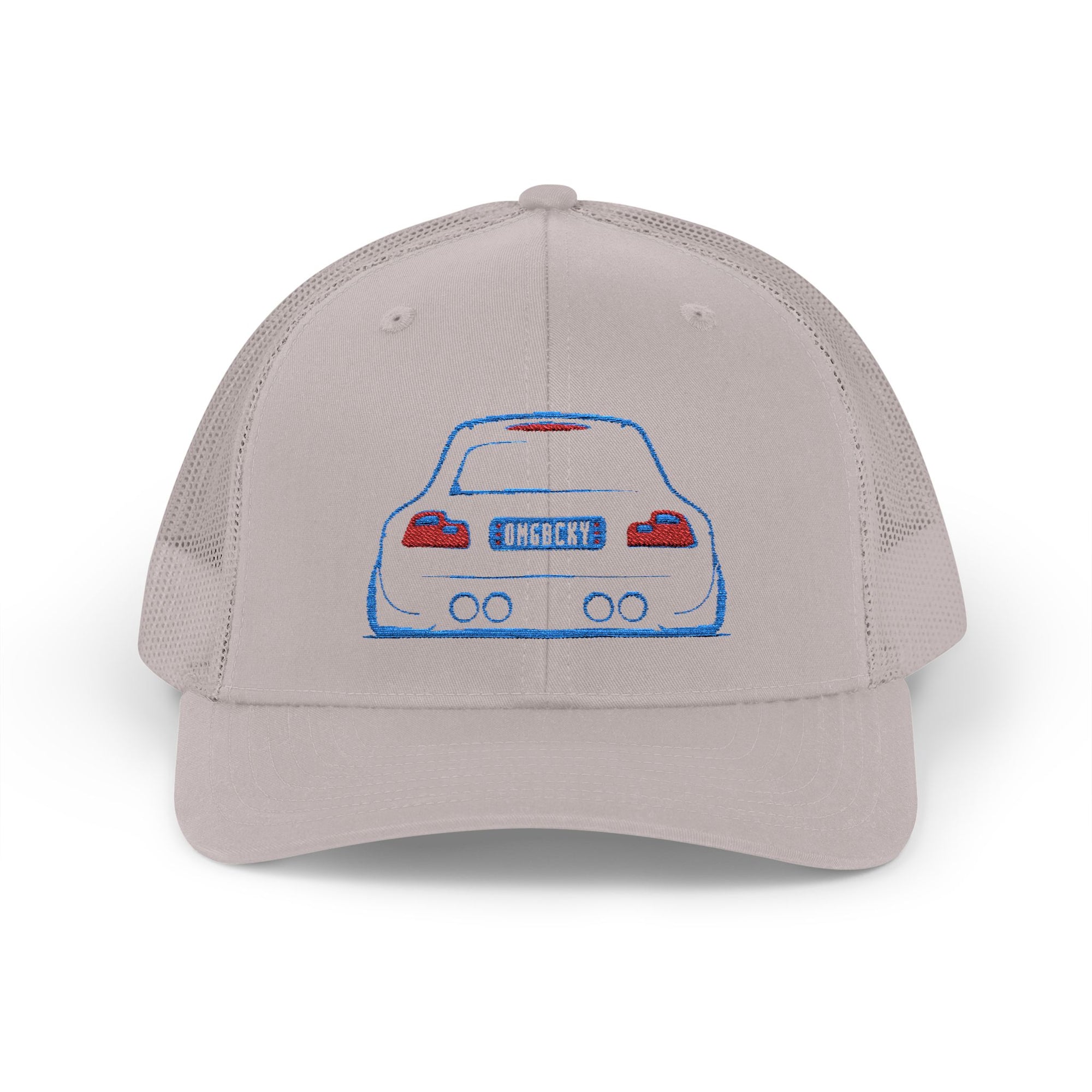 OMGBEKY Coupe Snapback Trucker Cap - Trucker Hat with Embroidered Car Design