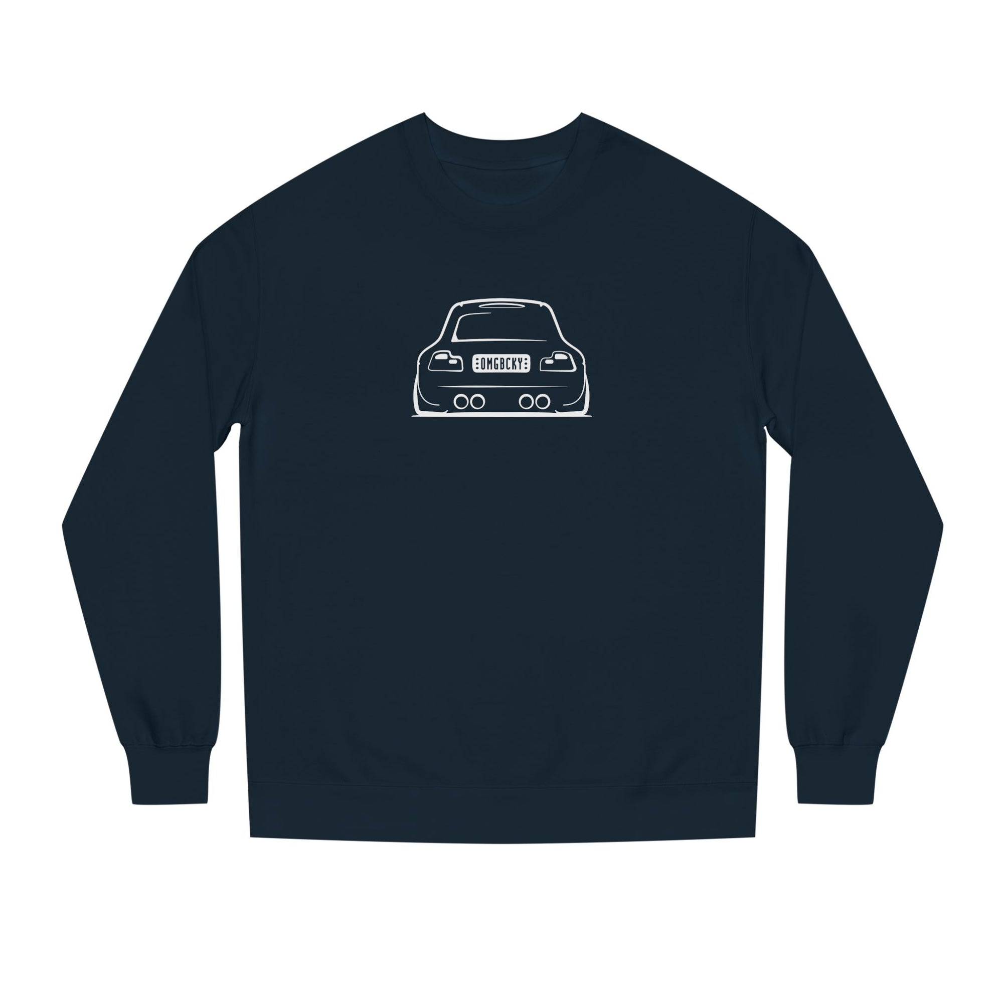 OMGBEKY White Coupe Silhouette Sweatshirt - Unisex Independent Trading Company Crew Neck Fleece Sweatshirt