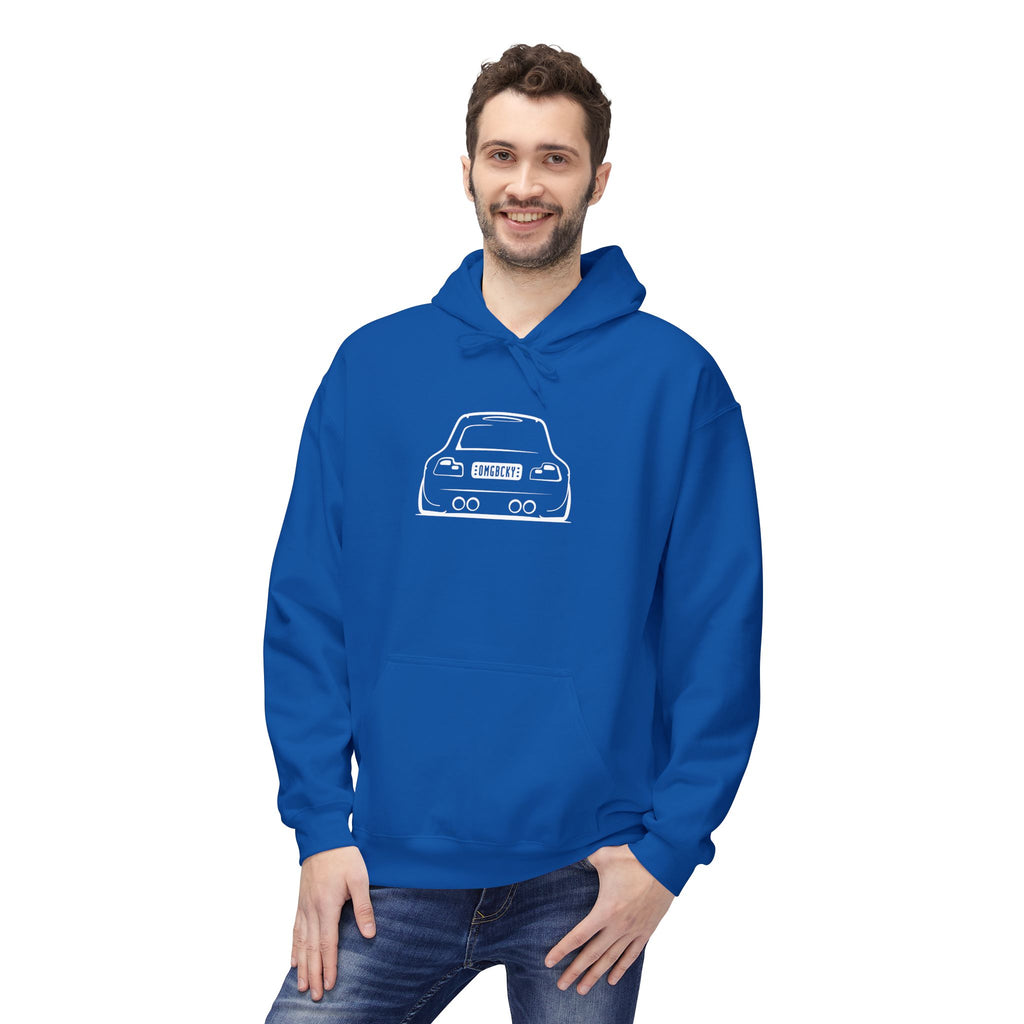 OMGBCKY White Coupe Silhouette Hoodie - Unisex Gildan Classic Softstyle Fleece Drawstring Hoodie