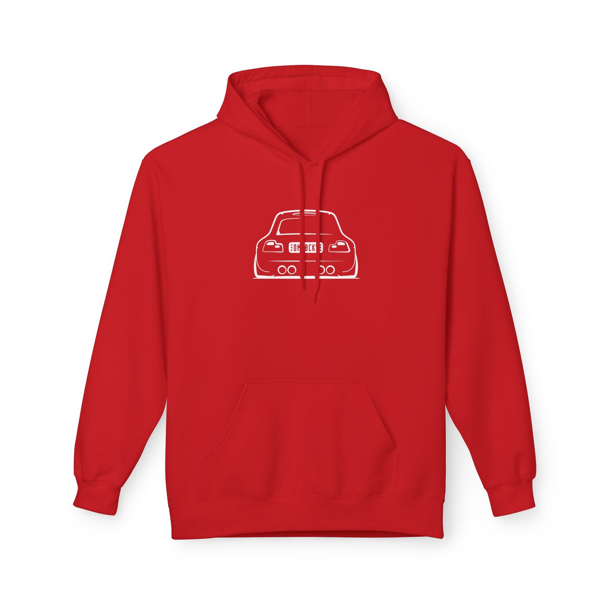 OMGBEKY White Coupe Silhouette Hoodie - Unisex Gildan Classic Softstyle Fleece Drawstring Hoodie