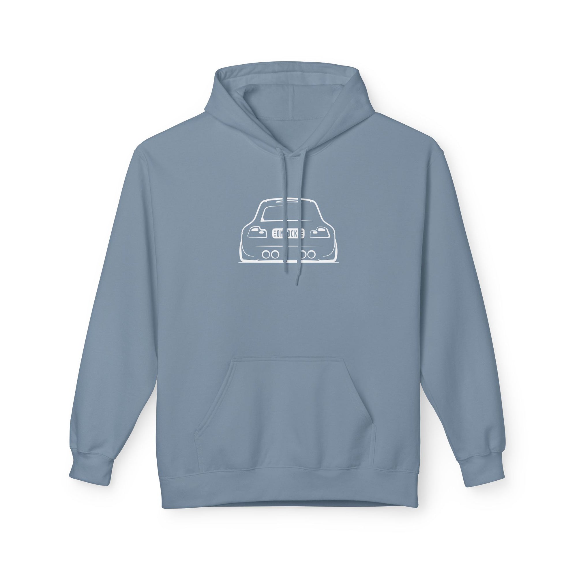 OMGBEKY White Coupe Silhouette Hoodie - Unisex Gildan Classic Softstyle Fleece Drawstring Hoodie