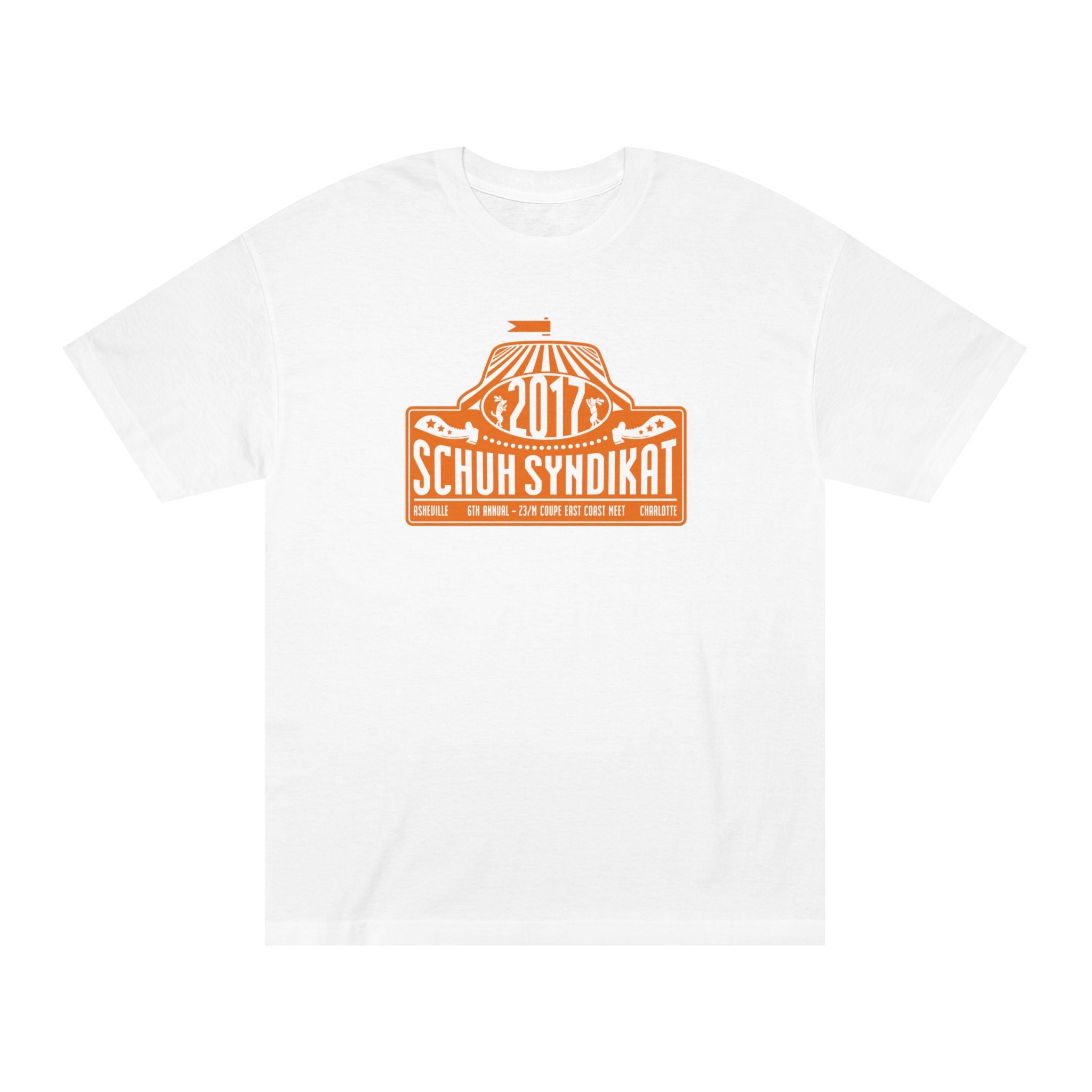 Schuh Syndikat "Rally Plate" Tee - Unisex American Apparel Classic T-Shirt