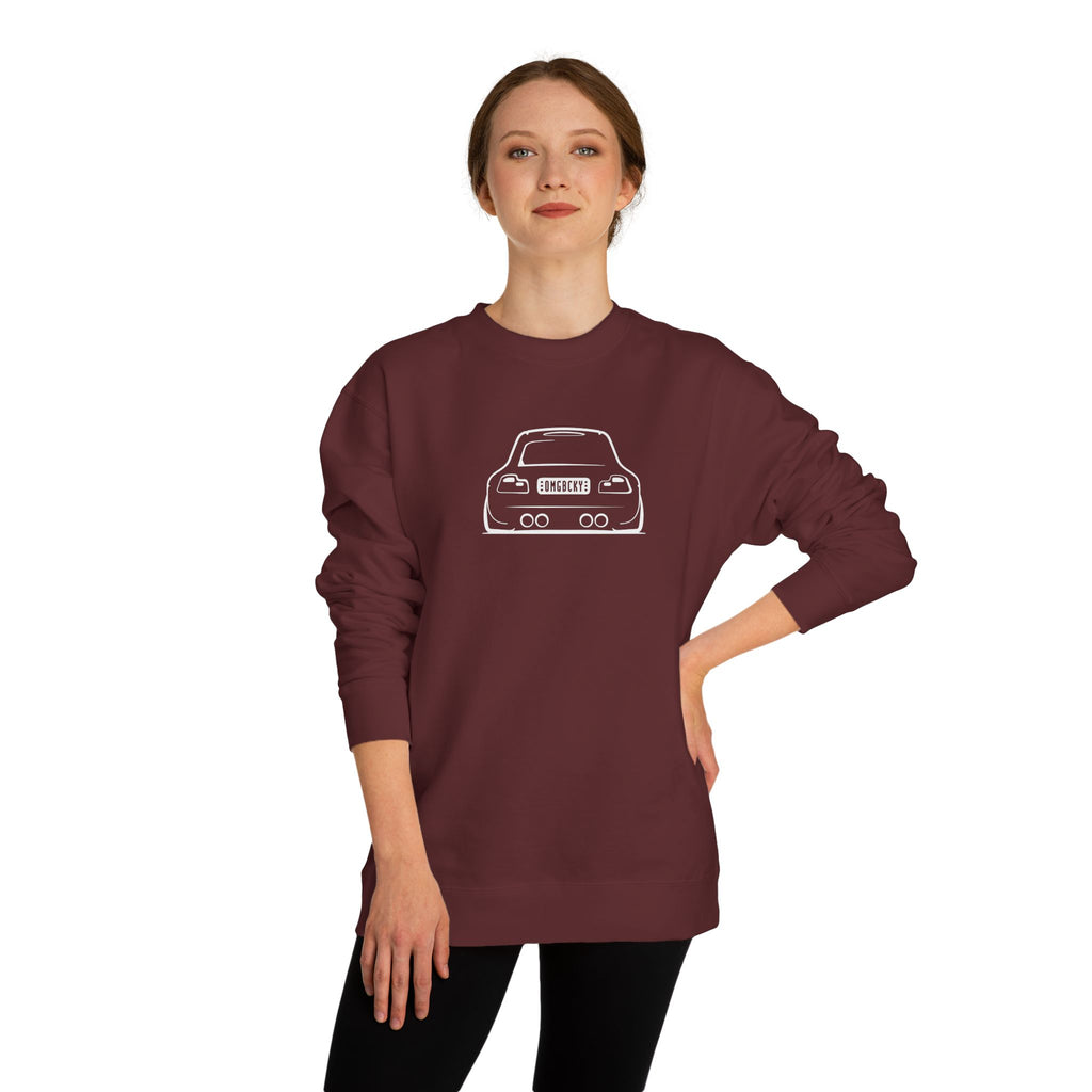 OMGBCKY White Coupe Silhouette Sweatshirt - Unisex Independent Trading Company Crew Neck Fleece Sweatshirt