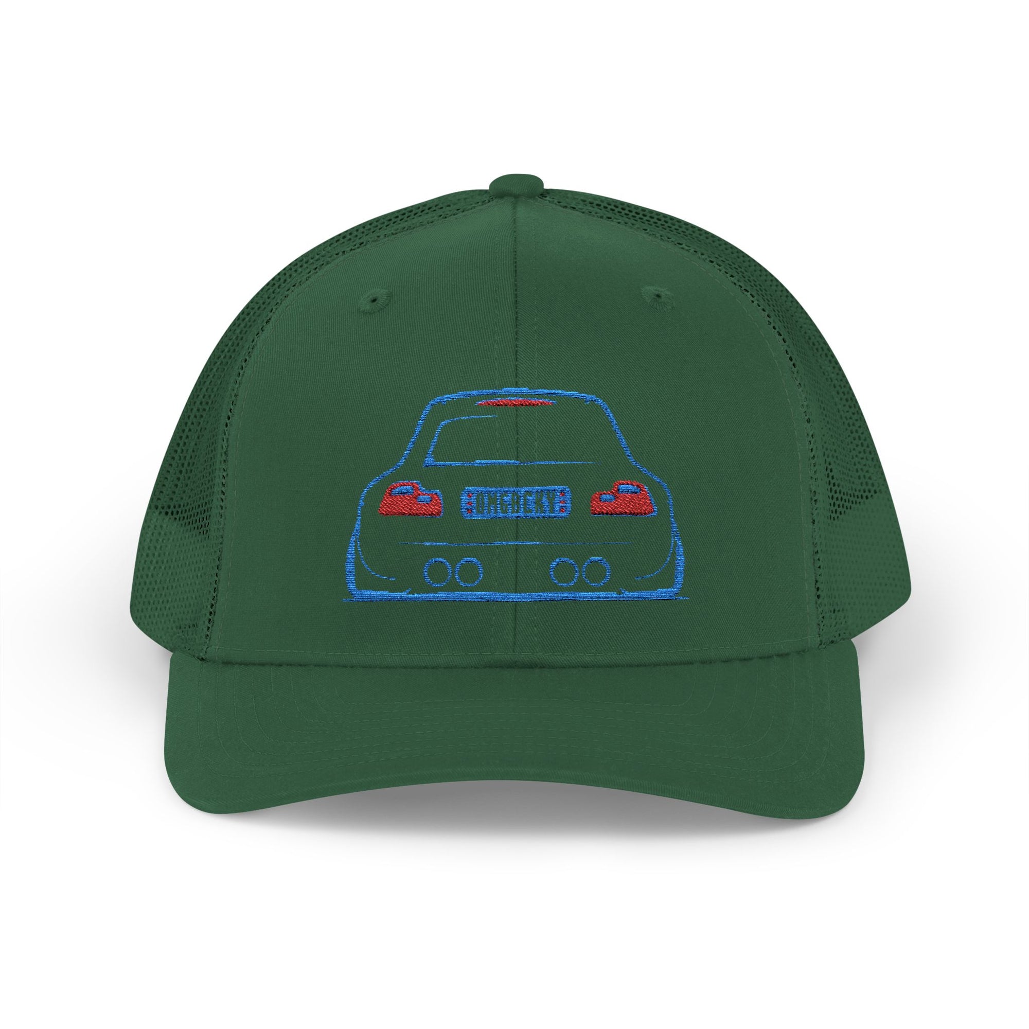 OMGBEKY Coupe Snapback Trucker Cap - Trucker Hat with Embroidered Car Design