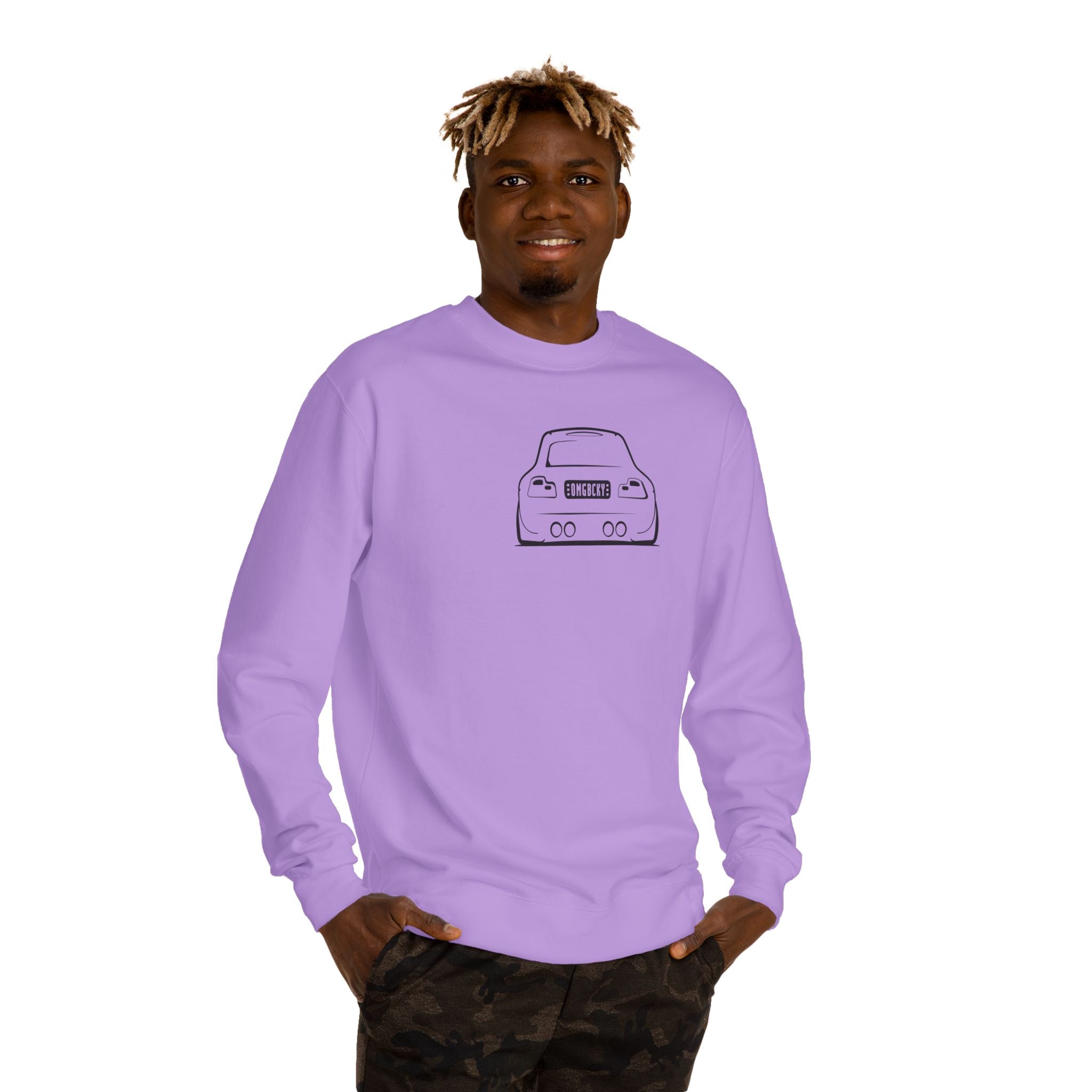 OMGBCKY Black Coupe Silhouette Sweatshirt - Unisex Independent Trading Company Crew Neck Fleece Sweatshirt
