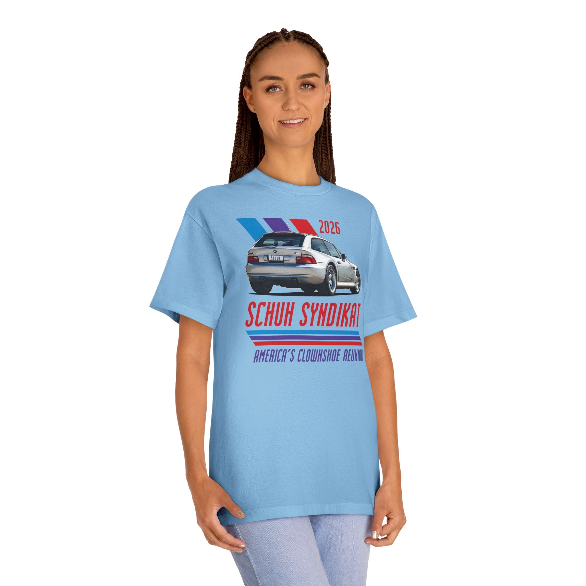 2026 Schuh Syndikat T-Shirt - Silver M Coupe - Unisex American Apparel Classic T-Shirt