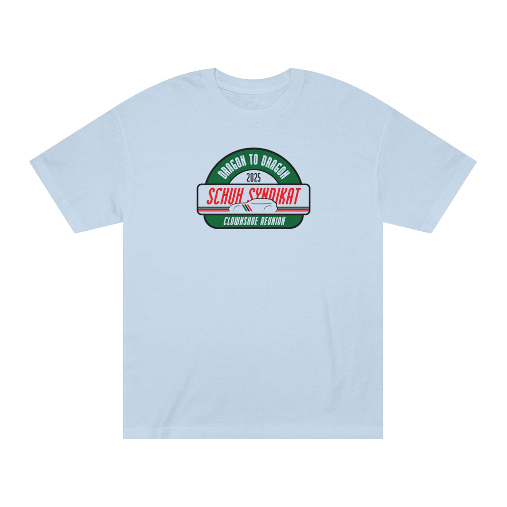 Schuh Syndikat Dragon to Dragon 2025 Clownshoe Reunion Tee - Unisex American Apparel Classic T-Shirt
