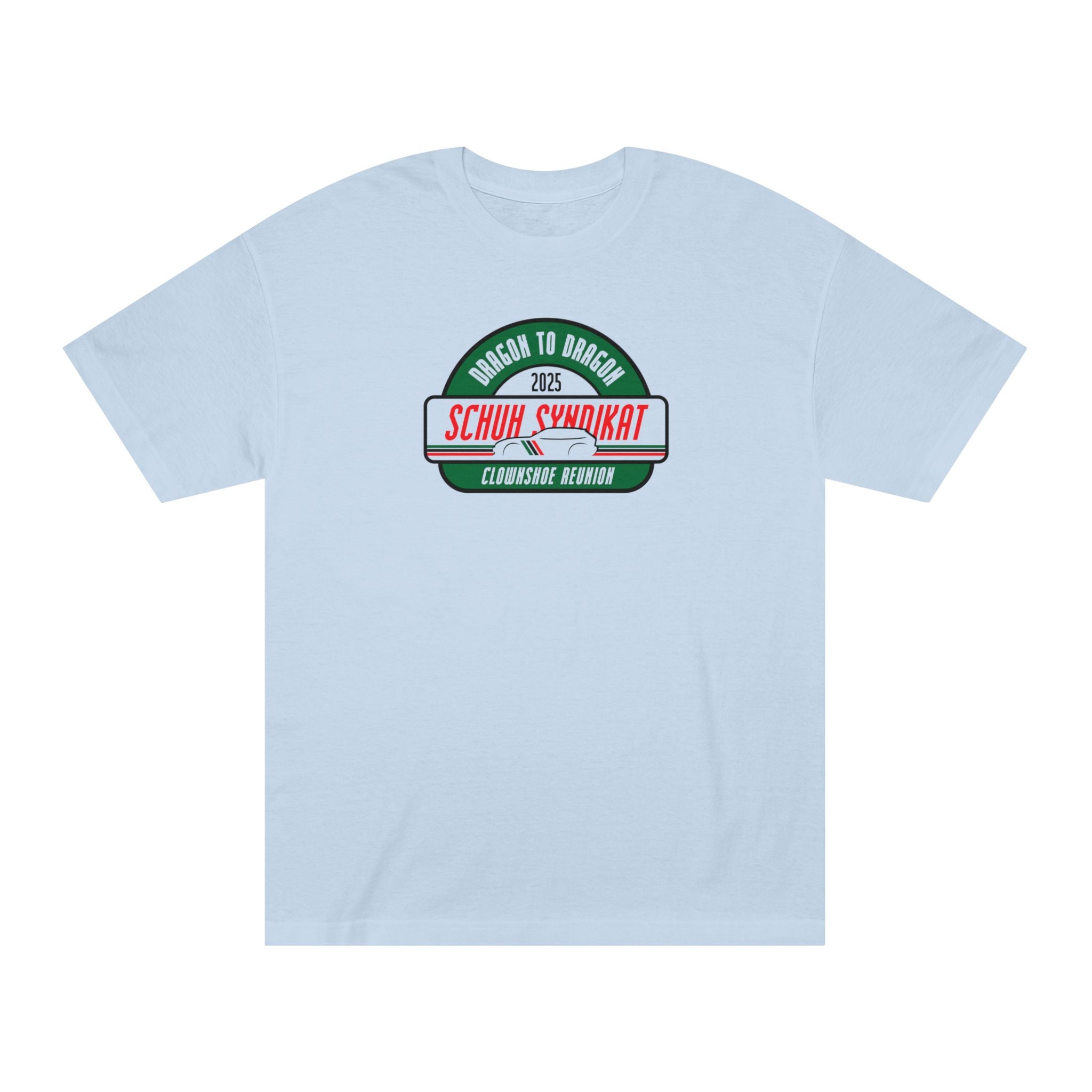 Schuh Syndikat Dragon to Dragon 2025 Clownshoe Reunion Tee - Unisex American Apparel Classic T-Shirt