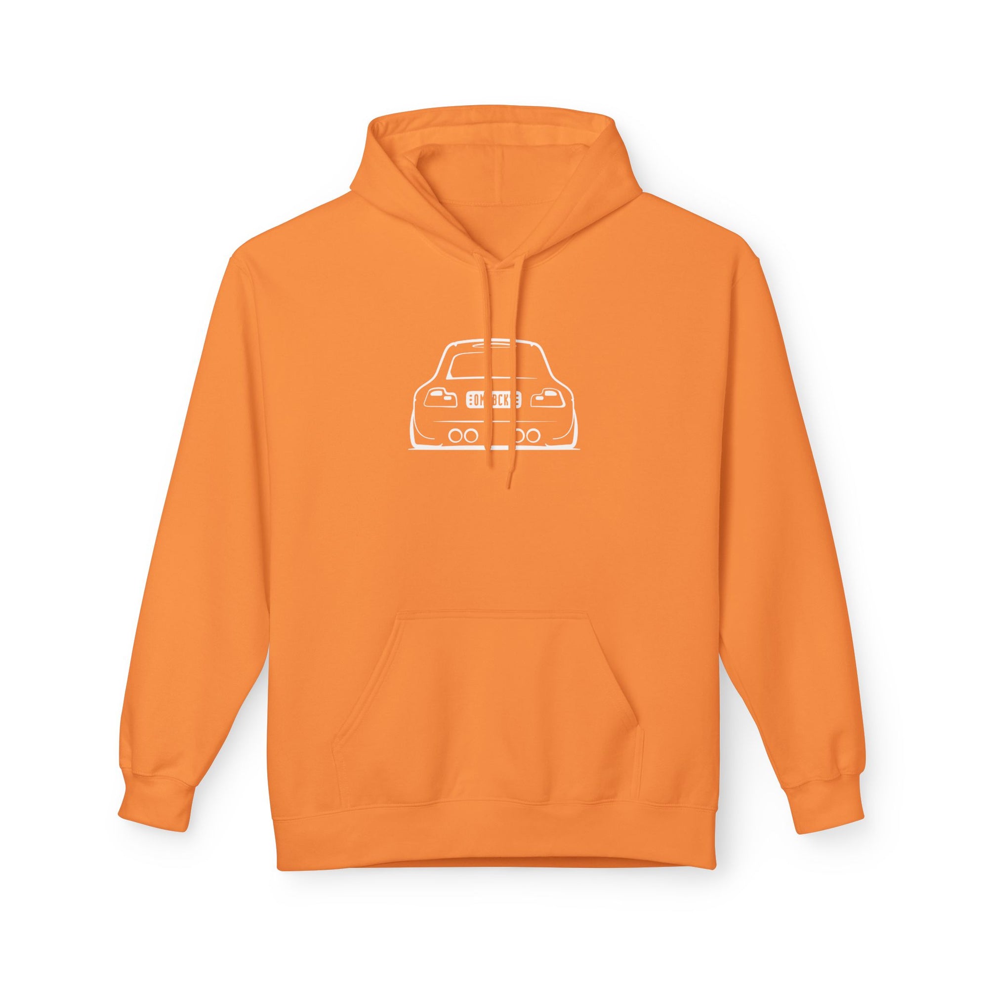 OMGBEKY White Coupe Silhouette Hoodie - Unisex Gildan Classic Softstyle Fleece Drawstring Hoodie