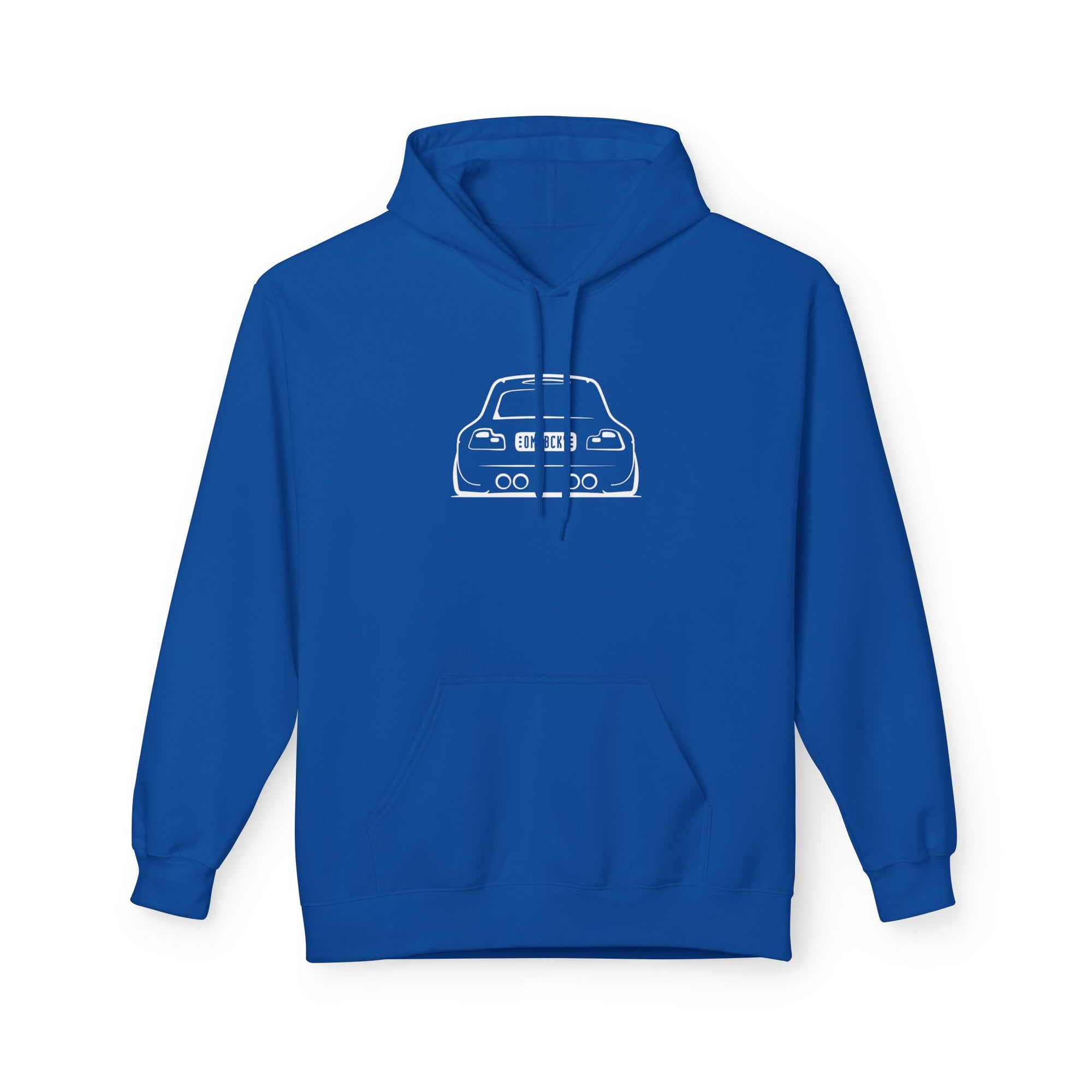 OMGBEKY White Coupe Silhouette Hoodie - Unisex Gildan Classic Softstyle Fleece Drawstring Hoodie