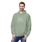 OMGBCKY White Coupe Silhouette Hoodie - Unisex Gildan Classic Softstyle Fleece Drawstring Hoodie