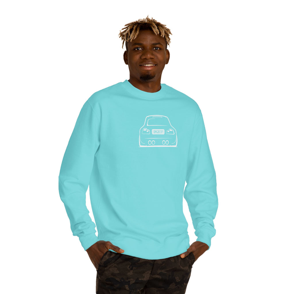 OMGBCKY White Coupe Silhouette Sweatshirt - Unisex Independent Trading Company Crew Neck Fleece Sweatshirt