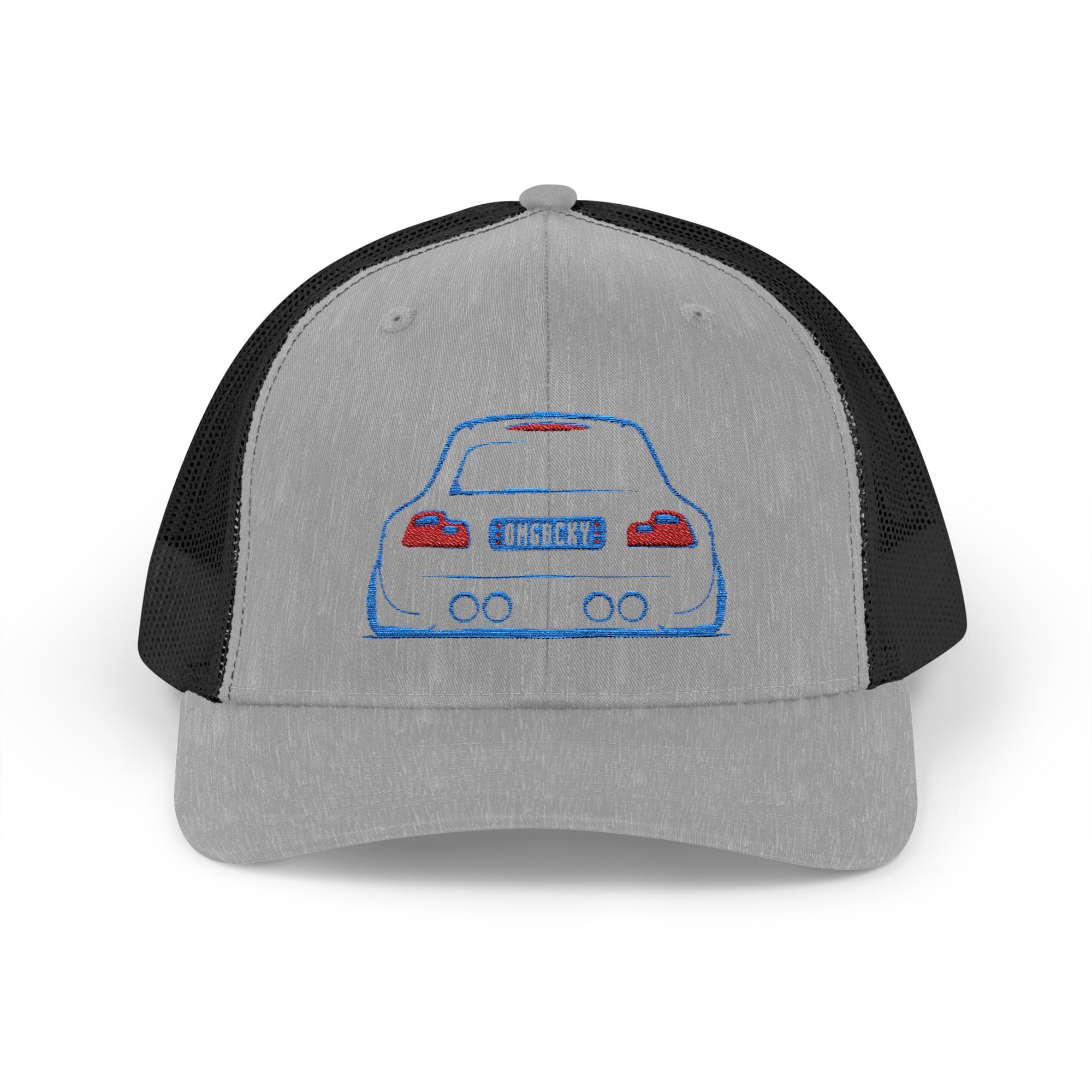 OMGBEKY Coupe Snapback Trucker Cap - Trucker Hat with Embroidered Car Design