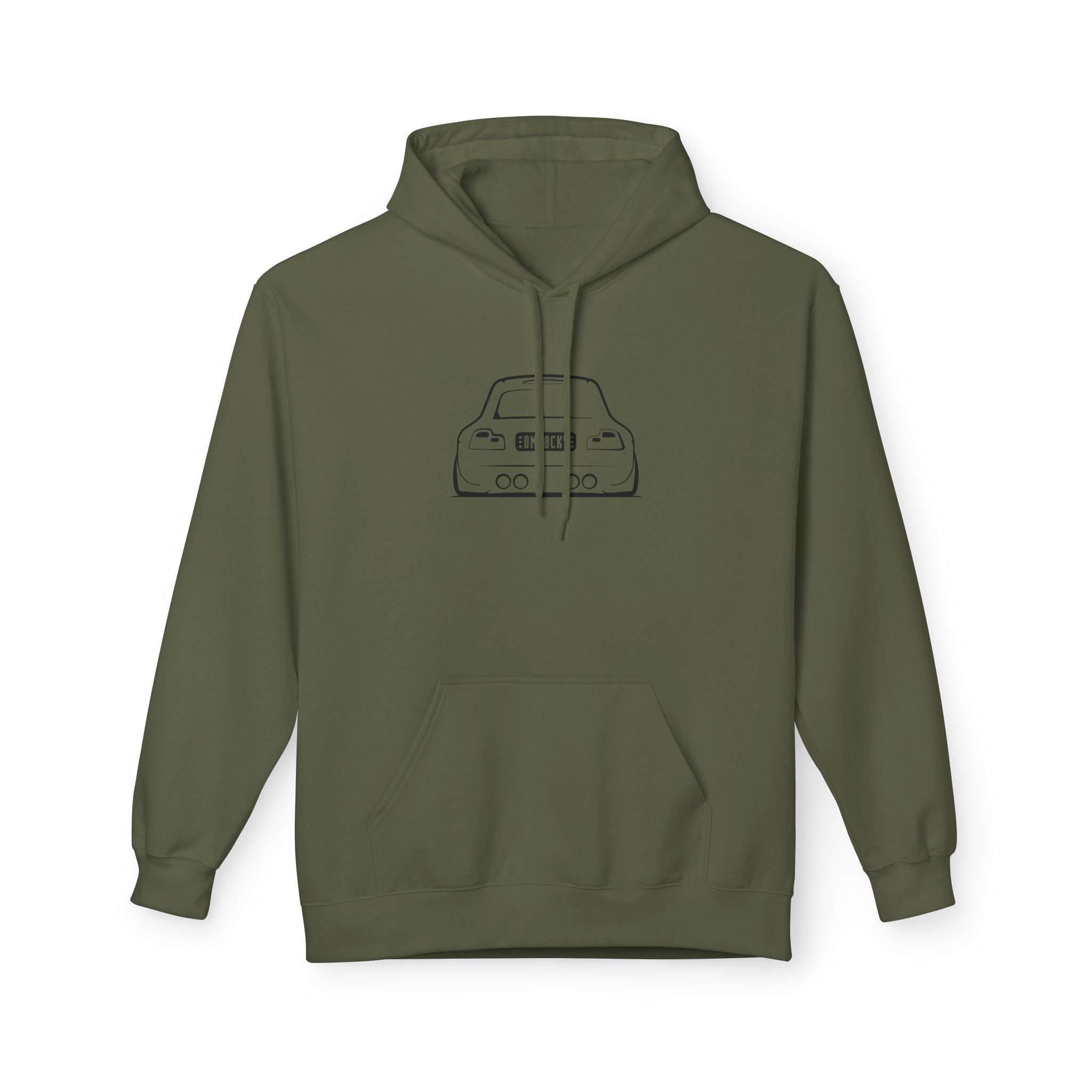 OMGBCKY Black Coupe Silhouette Hoodie - Unisex Gildan Classic Softstyle Fleece Drawstring Hoodie