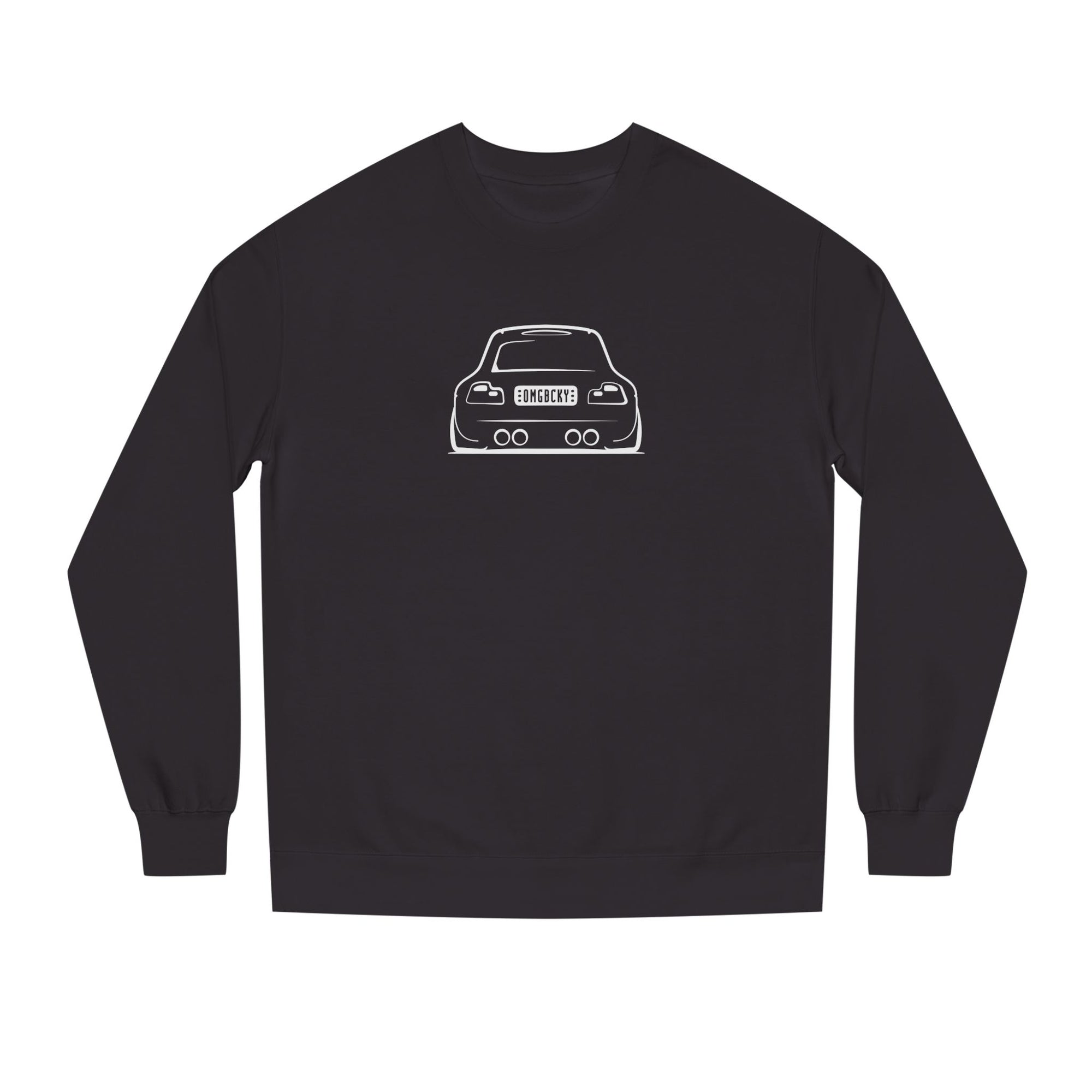 OMGBEKY White Coupe Silhouette Sweatshirt - Unisex Independent Trading Company Crew Neck Fleece Sweatshirt