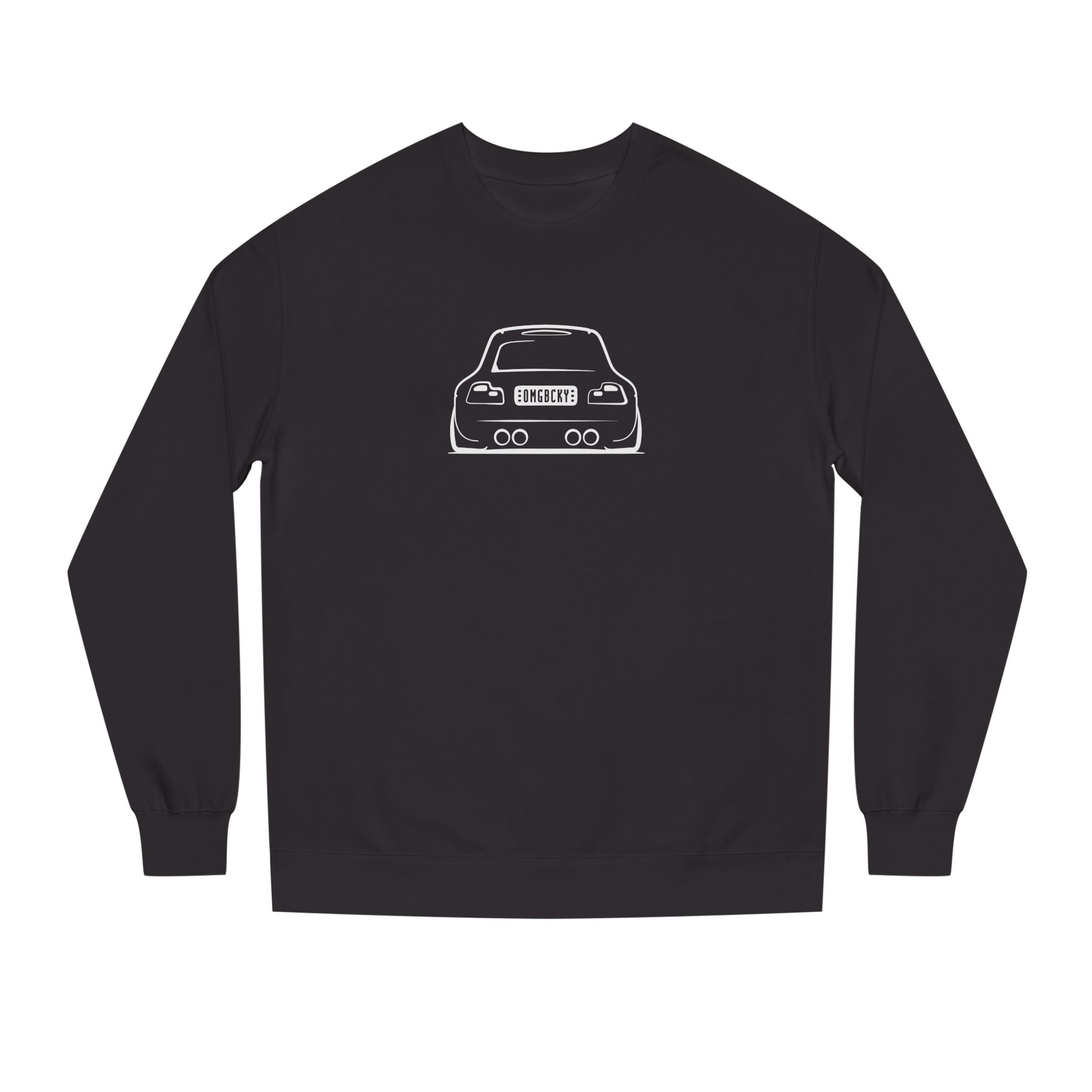 OMGBCKY White Coupe Silhouette Sweatshirt - Unisex Independent Trading Company Crew Neck Fleece Sweatshirt