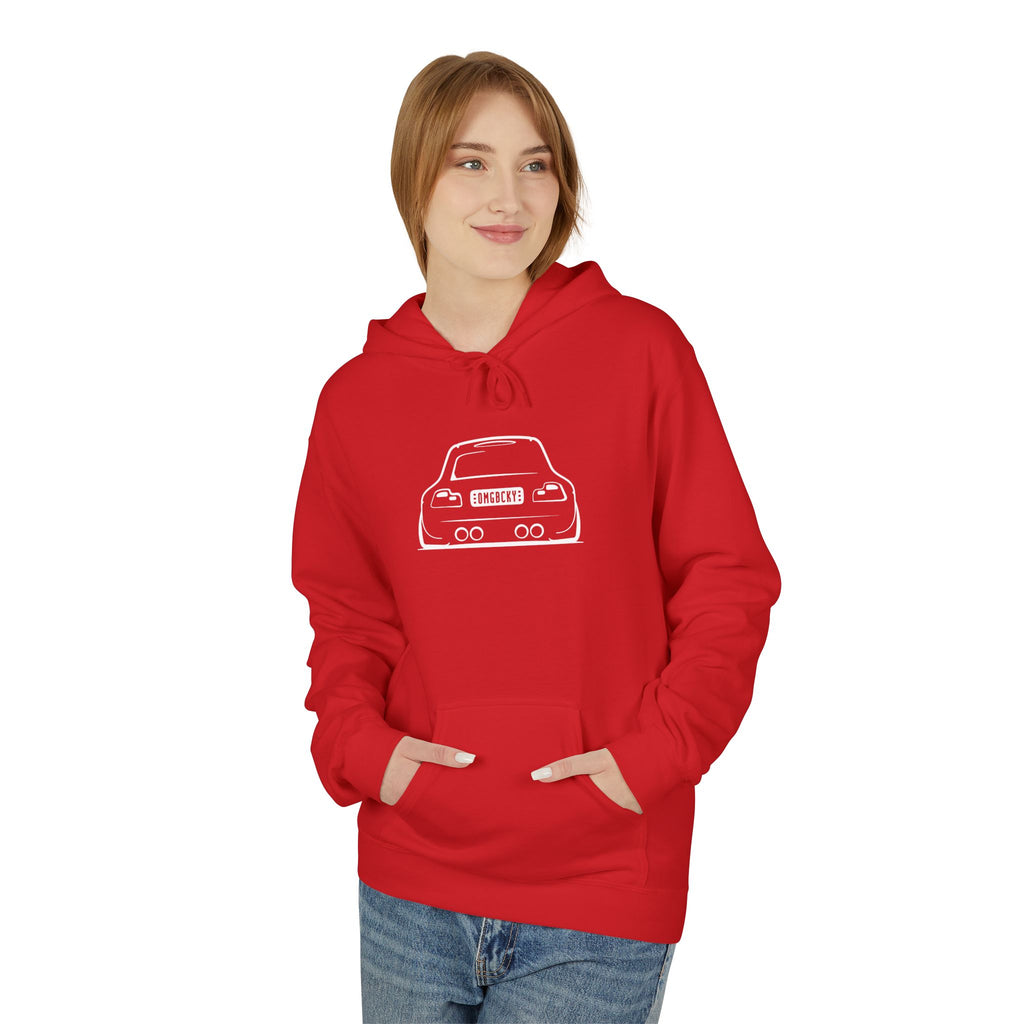 OMGBCKY White Coupe Silhouette Hoodie - Unisex Gildan Classic Softstyle Fleece Drawstring Hoodie