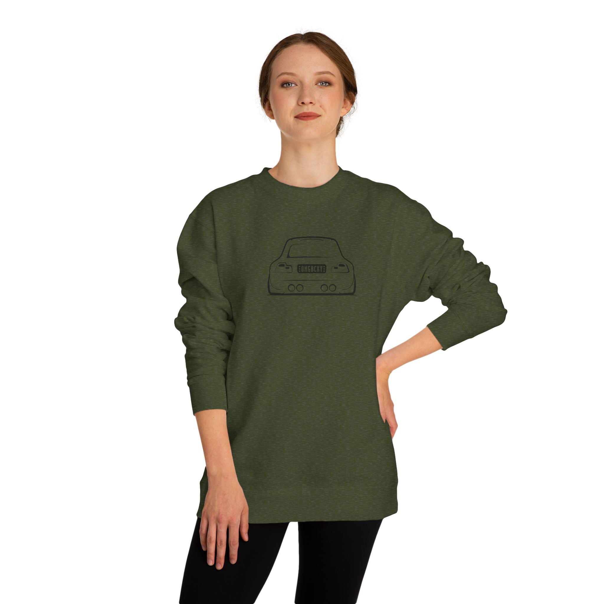 OMGBCKY Black Coupe Silhouette Sweatshirt - Unisex Independent Trading Company Crew Neck Fleece Sweatshirt
