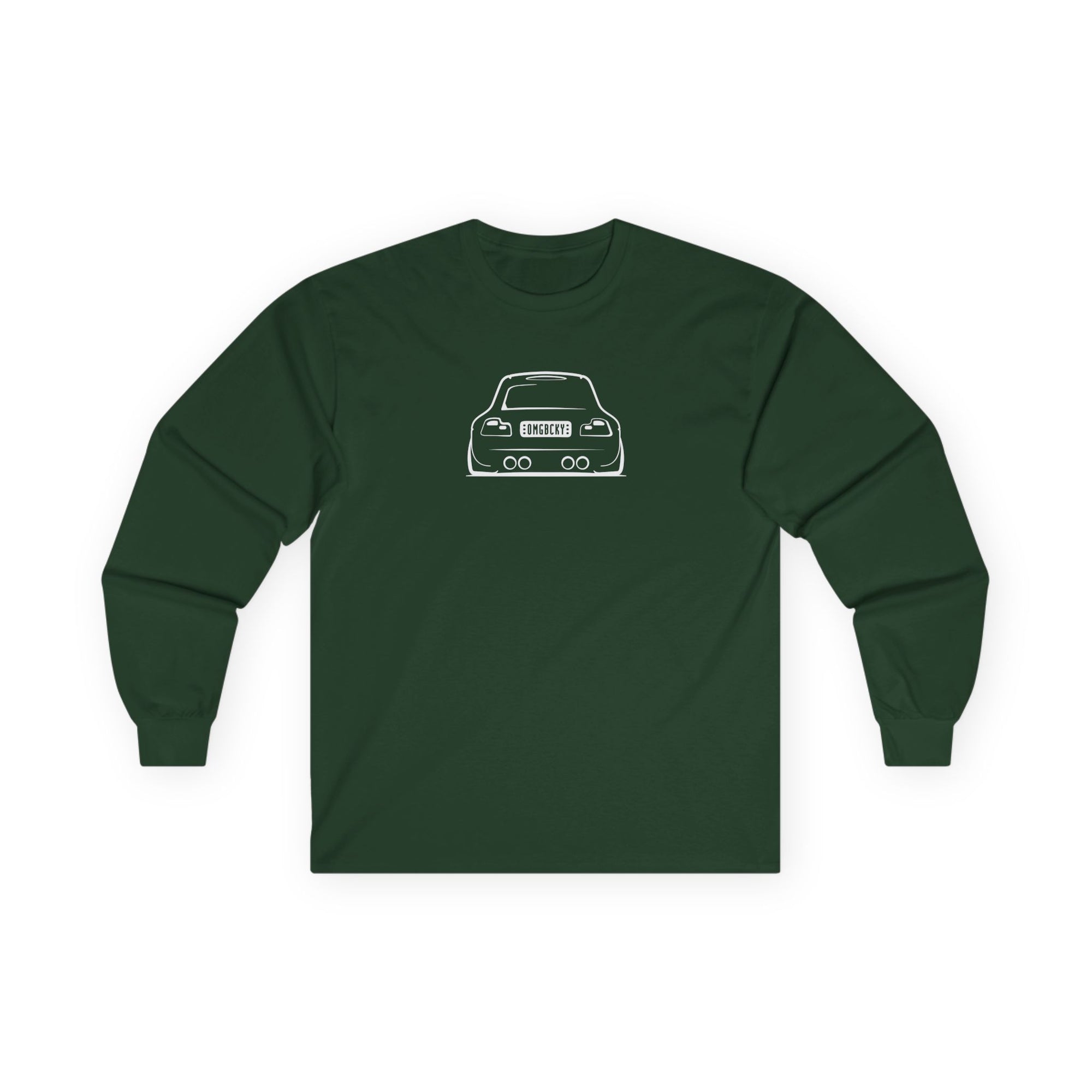 OMGBEKY White Coupe Silhouette Long Sleeve Tee - Unisex Gildan Classic Ultra Cotton Long Sleeve T-Shirt