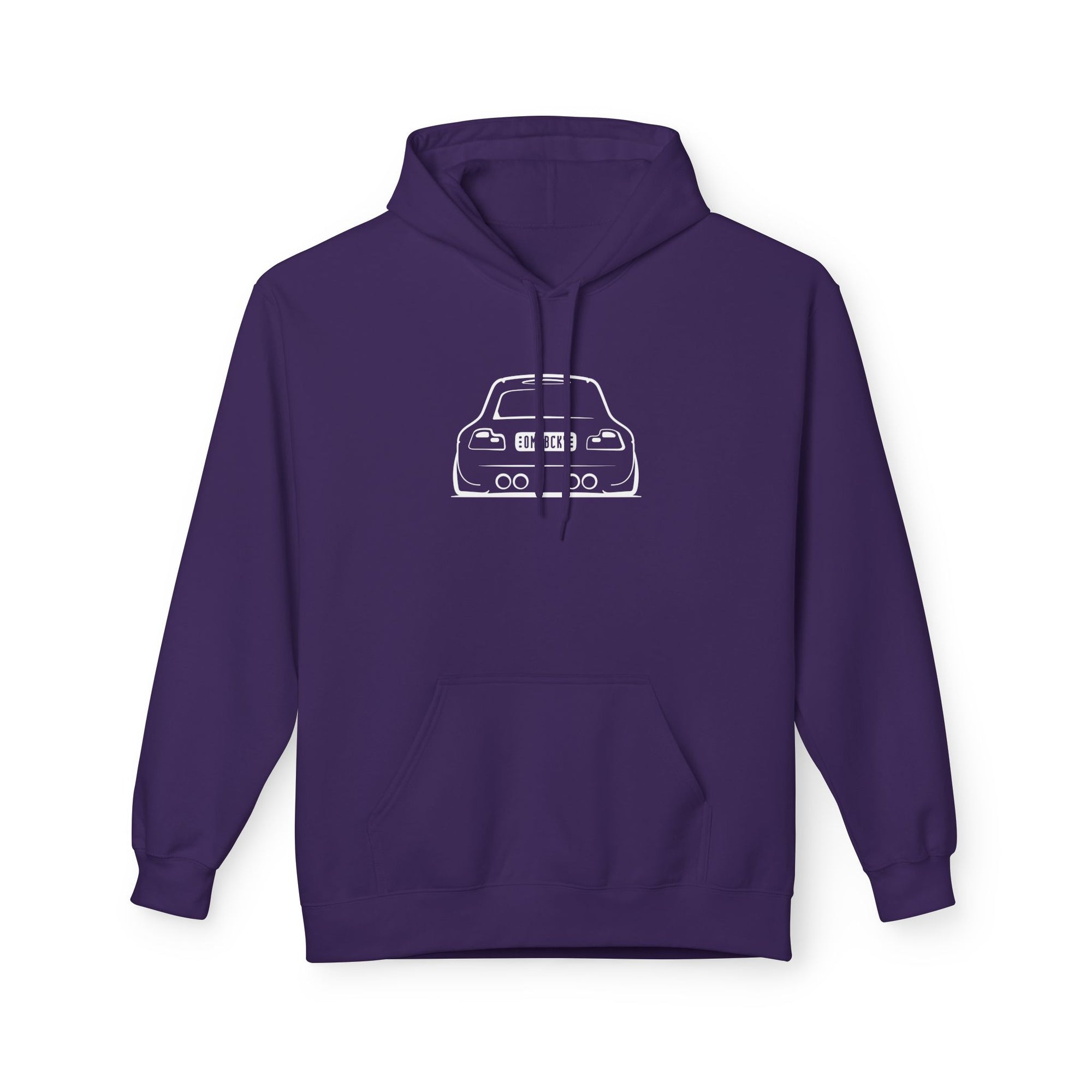OMGBEKY White Coupe Silhouette Hoodie - Unisex Gildan Classic Softstyle Fleece Drawstring Hoodie