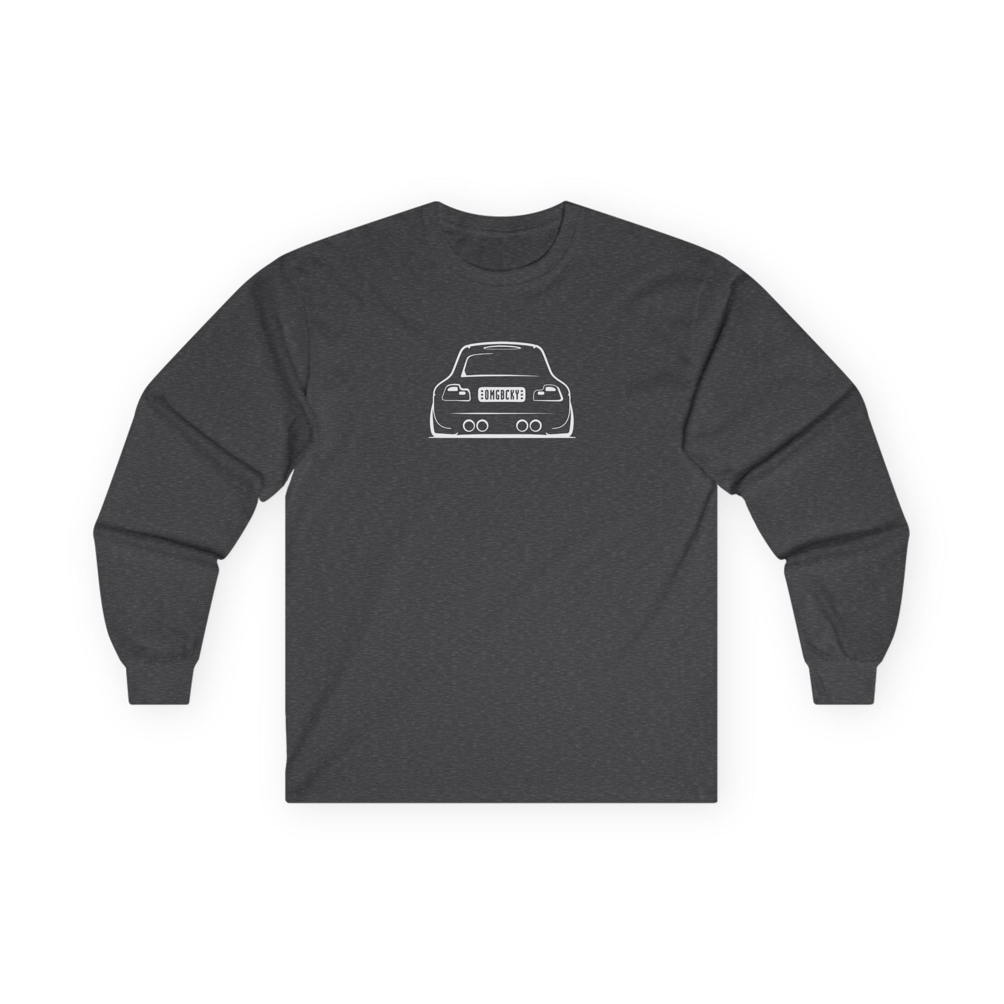 OMGBEKY White Coupe Silhouette Long Sleeve Tee - Unisex Gildan Classic Ultra Cotton Long Sleeve T-Shirt