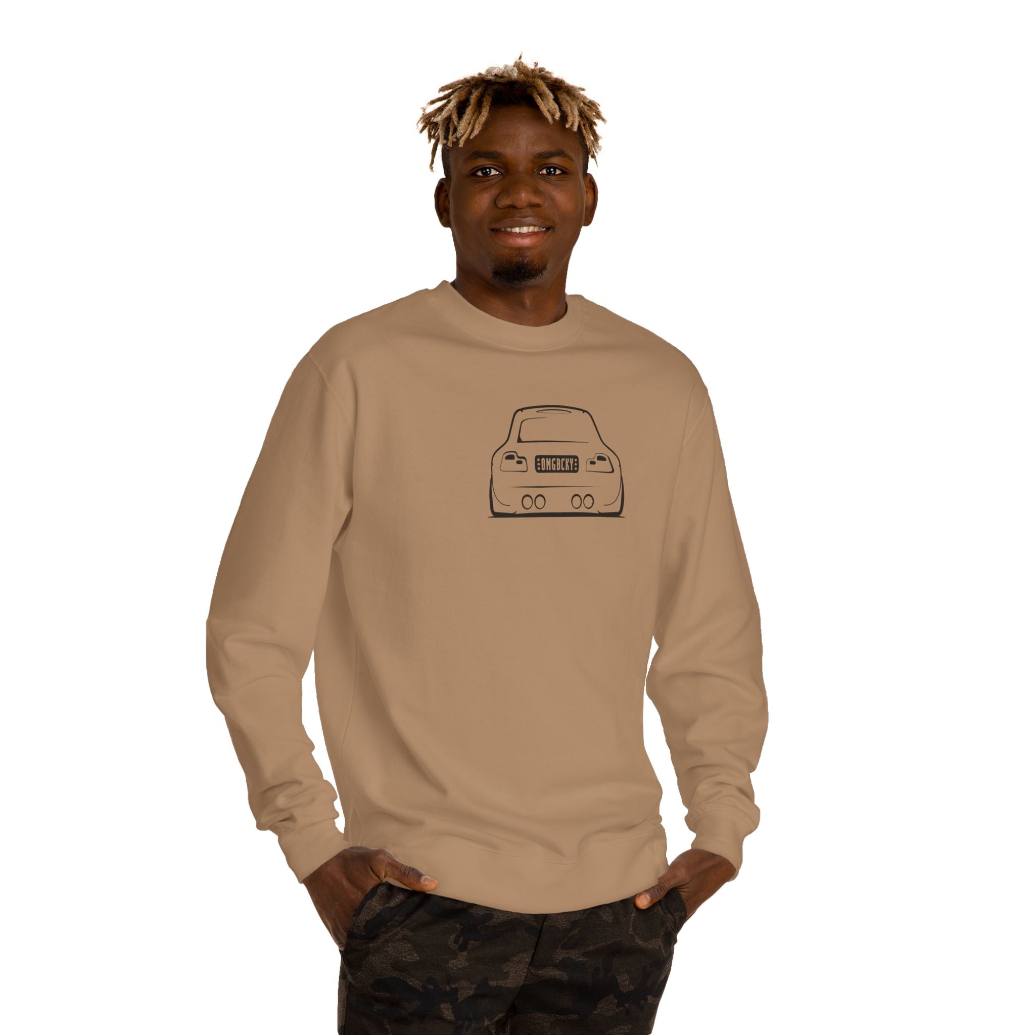OMGBCKY Black Coupe Silhouette Sweatshirt - Unisex Independent Trading Company Crew Neck Fleece Sweatshirt