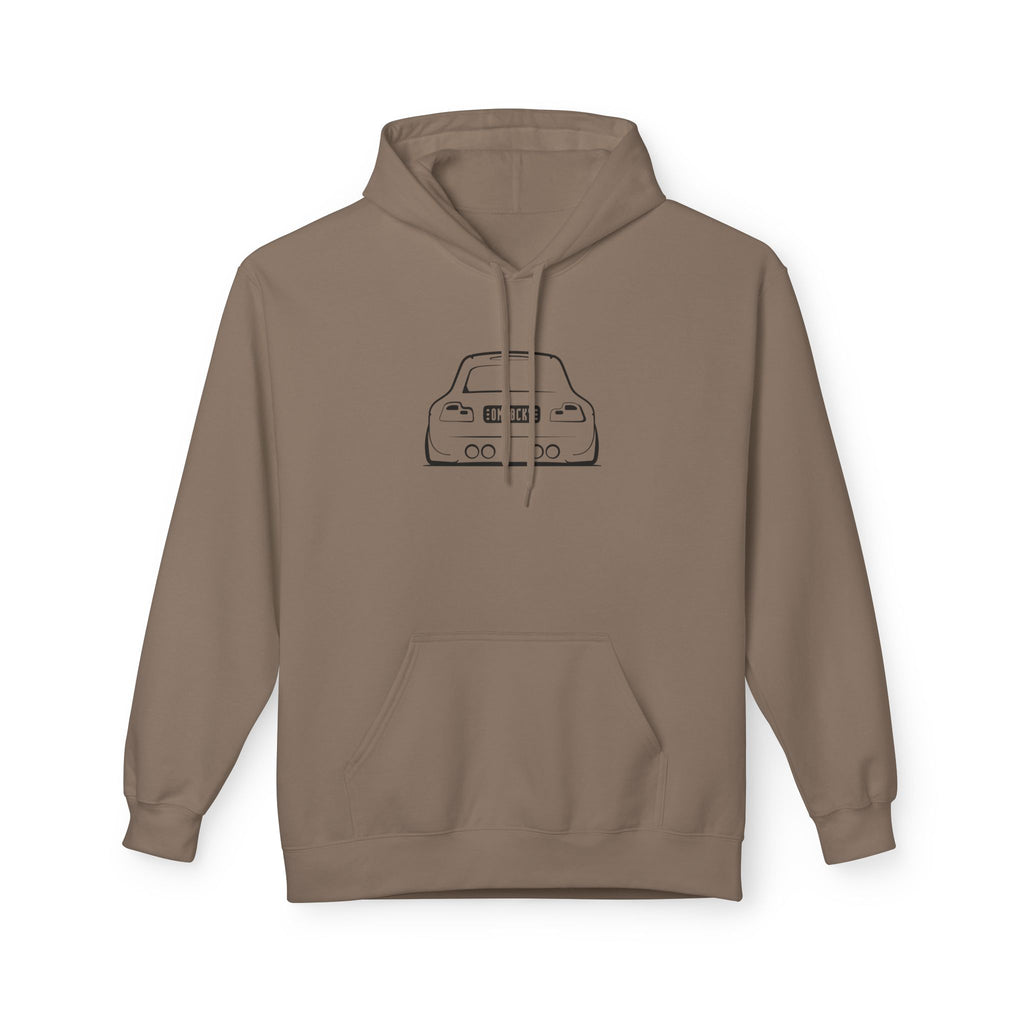 OMGBEKY Black Coupe Silhouette Hoodie - Unisex Gildan Classic Softstyle Fleece Drawstring Hoodie