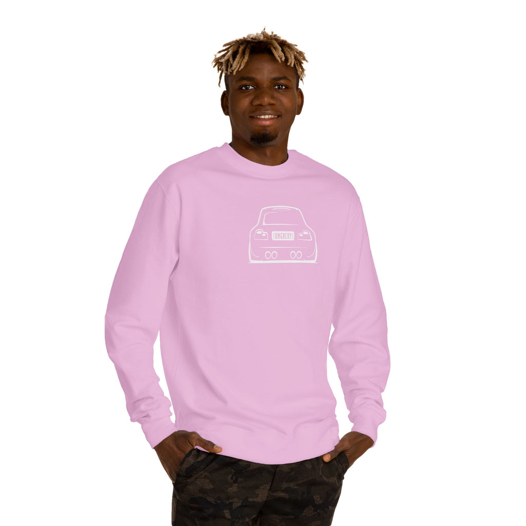 OMGBCKY White Coupe Silhouette Sweatshirt - Unisex Independent Trading Company Crew Neck Fleece Sweatshirt