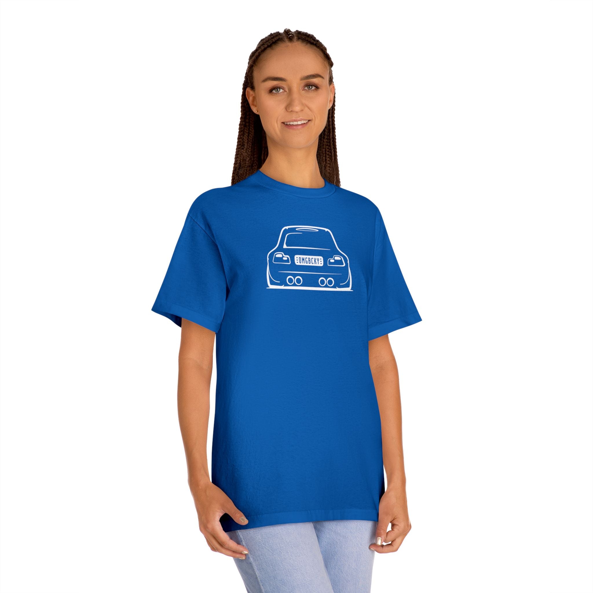 OMGBCKY White Coupe Silhouette Tee - Unisex American Apparel Classic T-Shirt