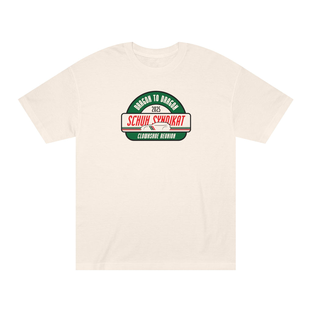 Schuh Syndikat Dragon to Dragon 2025 Clownshoe Reunion Tee - Unisex American Apparel Classic T-Shirt