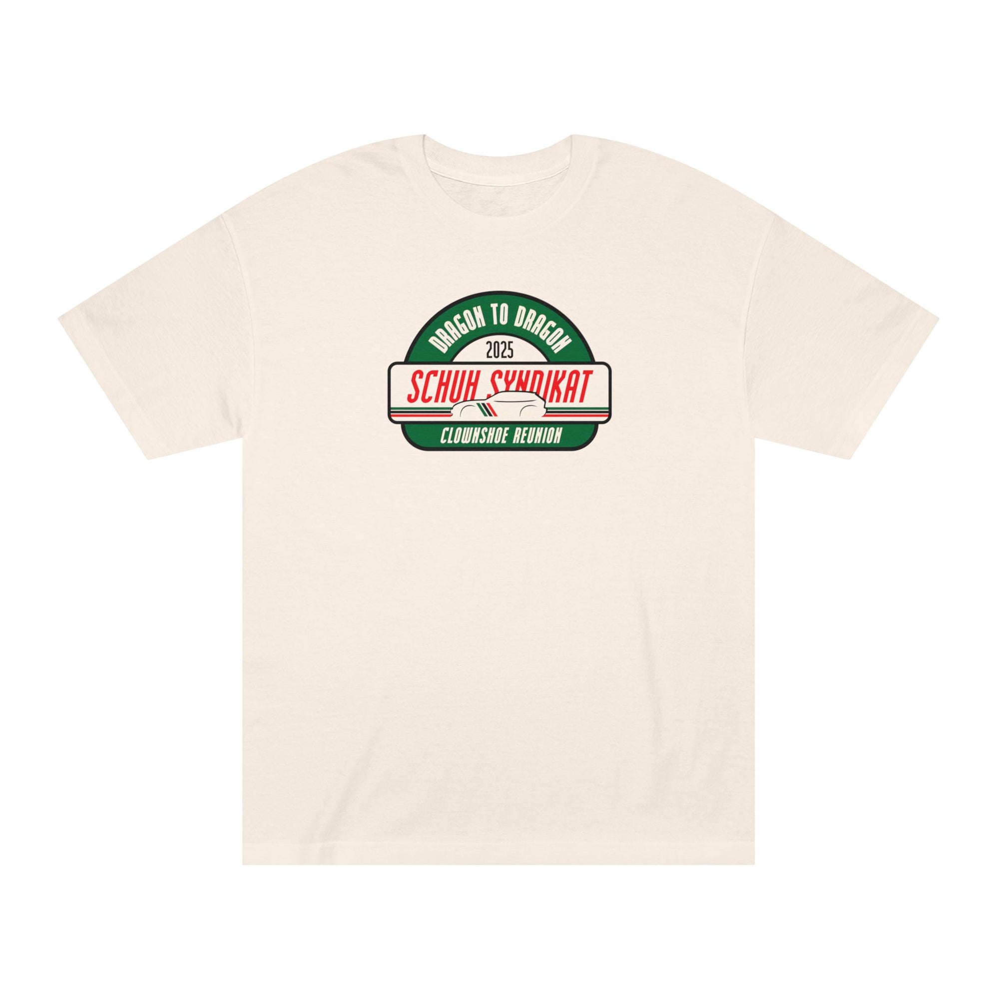 Schuh Syndikat Dragon to Dragon 2025 Clownshoe Reunion Tee - Unisex American Apparel Classic T-Shirt