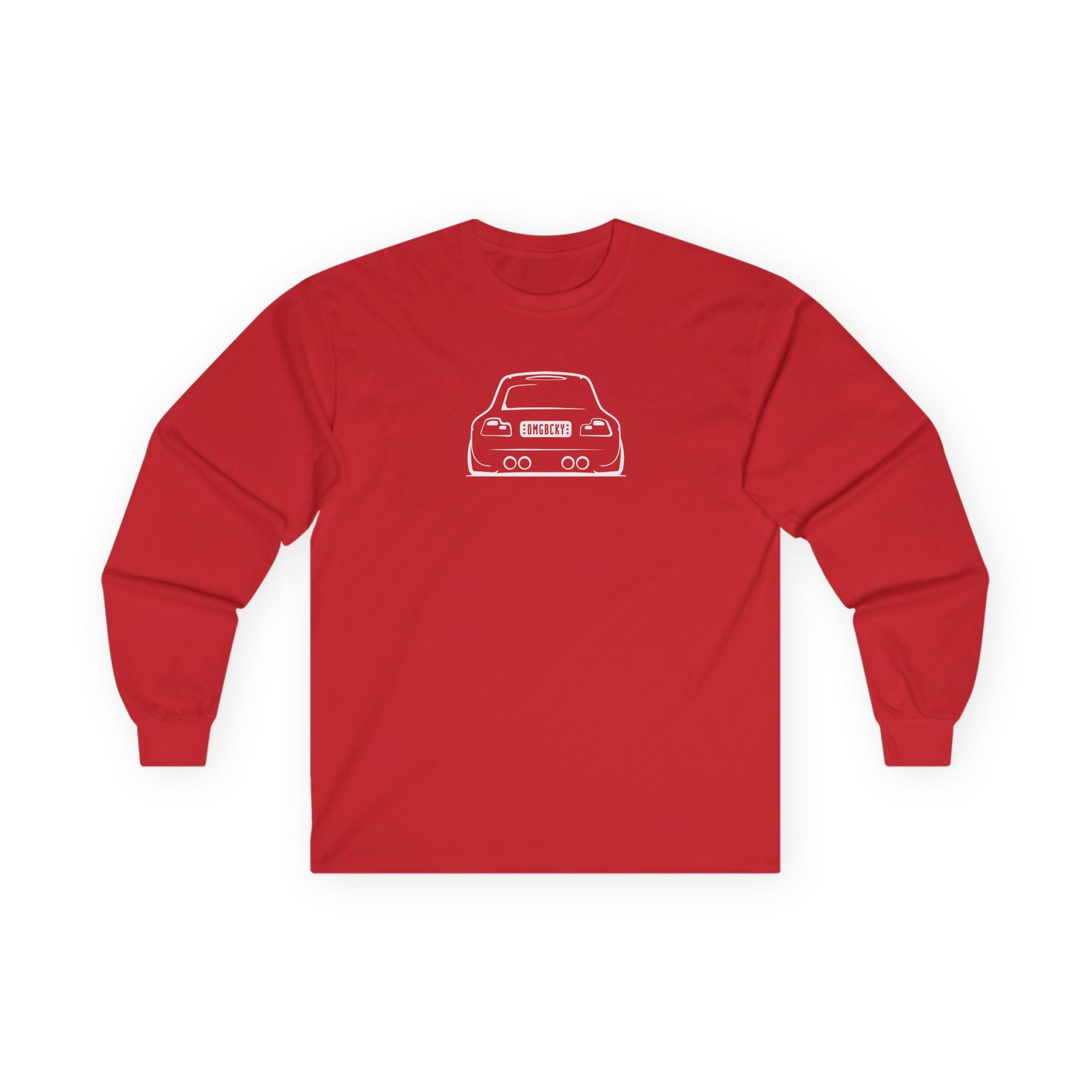 OMGBEKY White Coupe Silhouette Long Sleeve Tee - Unisex Gildan Classic Ultra Cotton Long Sleeve T-Shirt