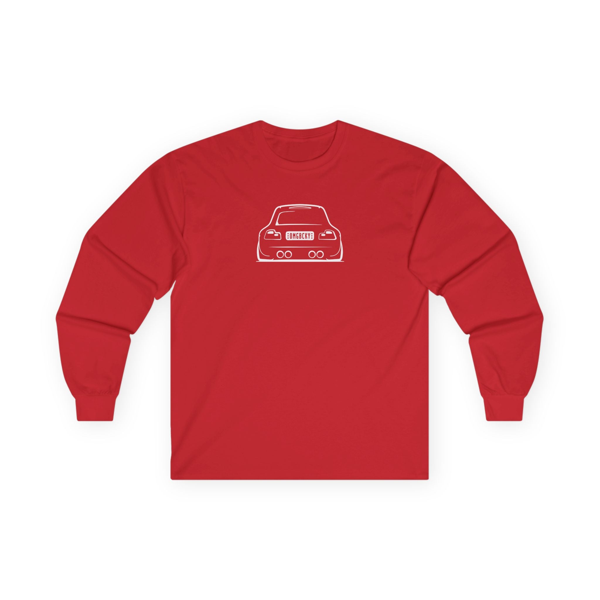 OMGBCKY White Coupe Silhouette Long Sleeve Tee - Unisex Gildan Classic Ultra Cotton Long Sleeve T-Shirt