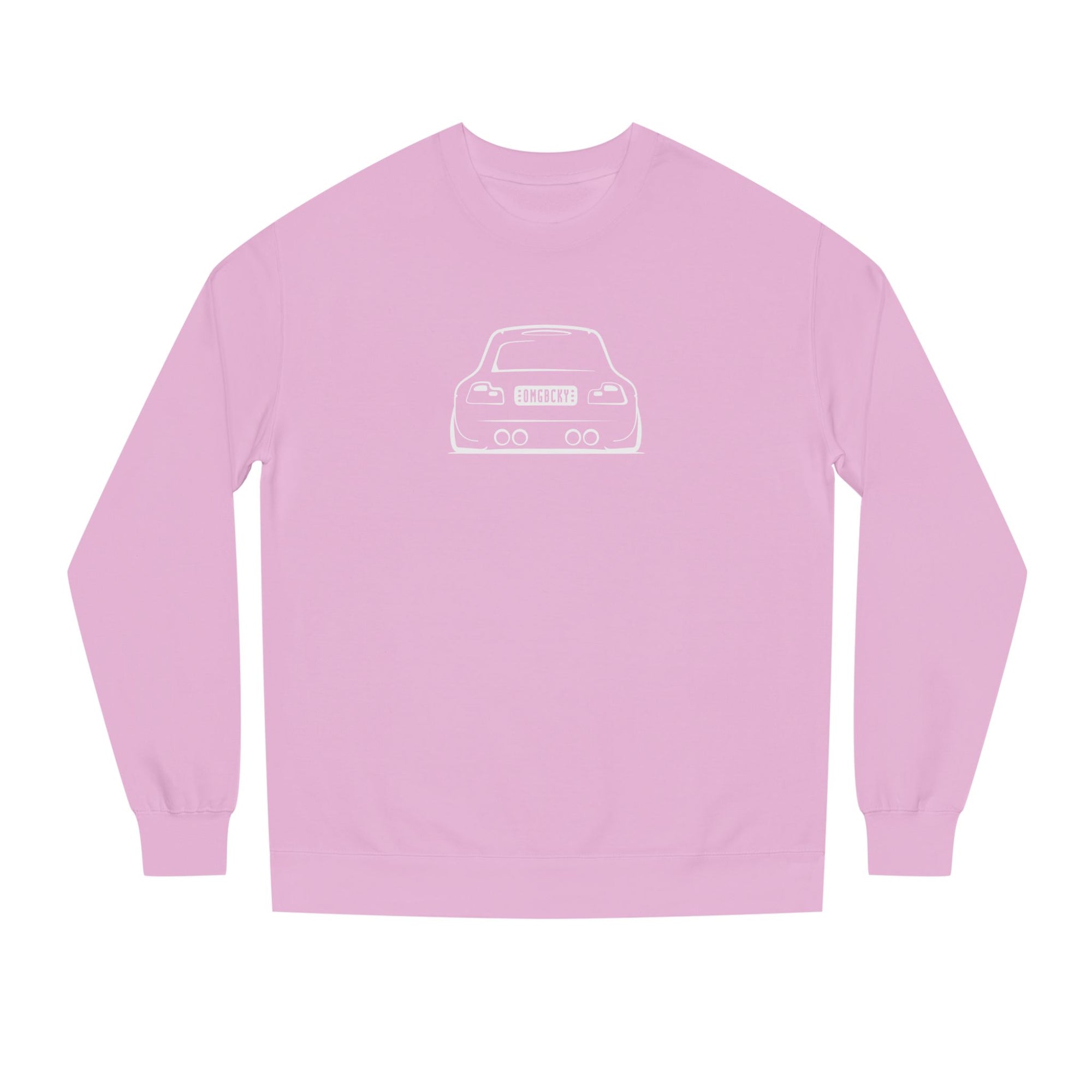 OMGBEKY White Coupe Silhouette Sweatshirt - Unisex Independent Trading Company Crew Neck Fleece Sweatshirt