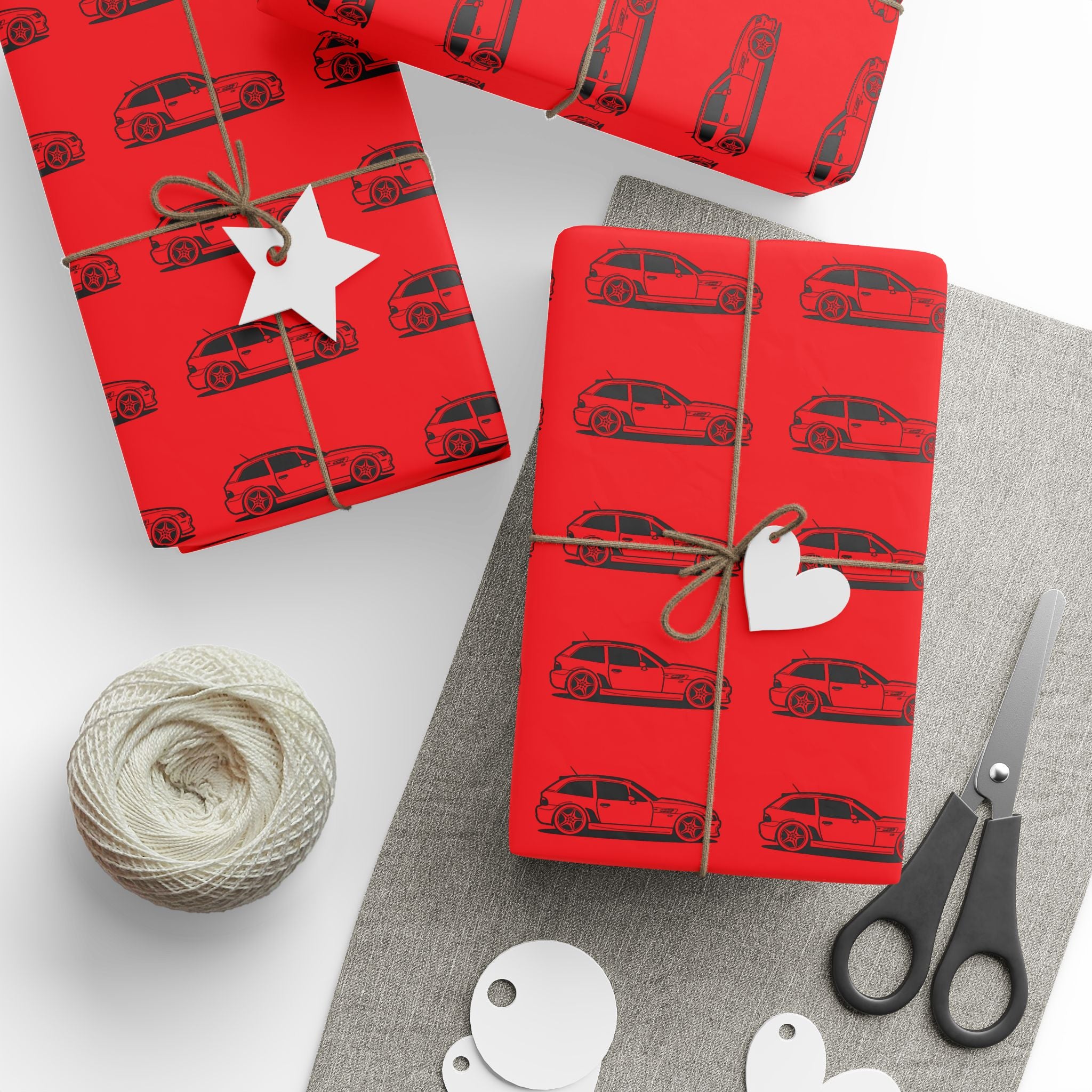 M Coupe Wrapping Paper | Red | Three Sizes | Glossy or Matte